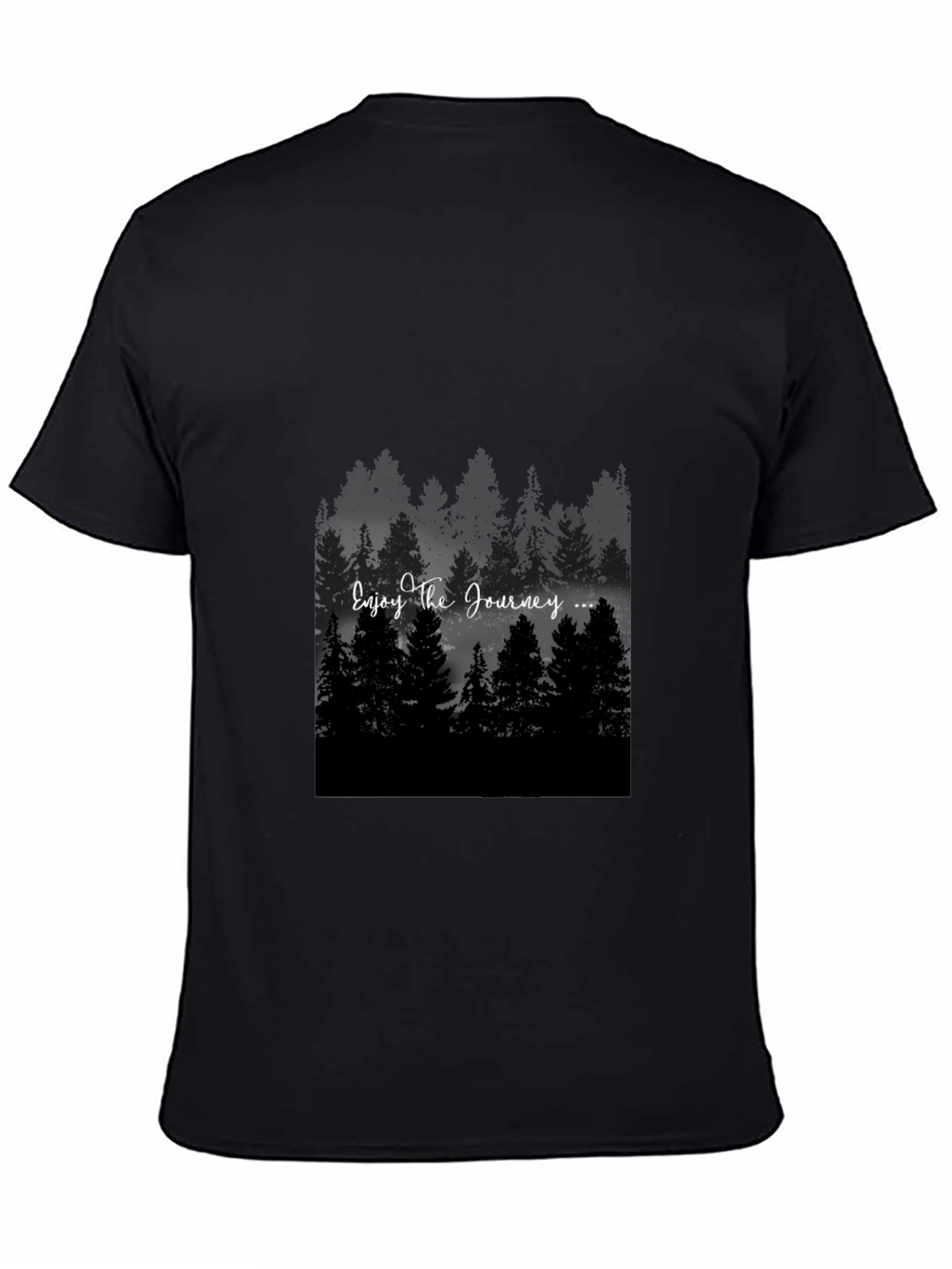 Enjoy The Journey Forest Graphic Black T-Shirt