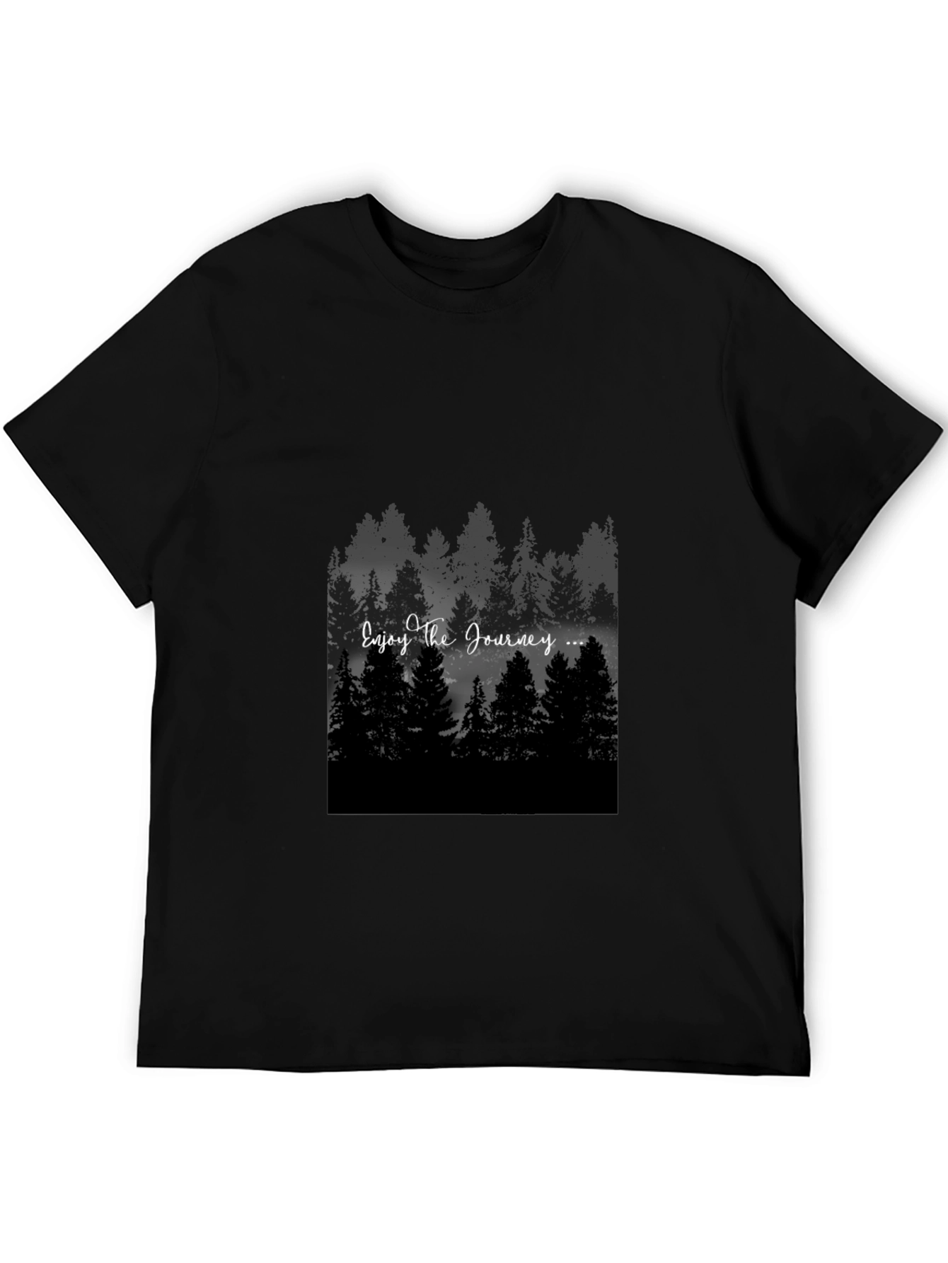 Enjoy The Journey Forest Graphic Black T-Shirt