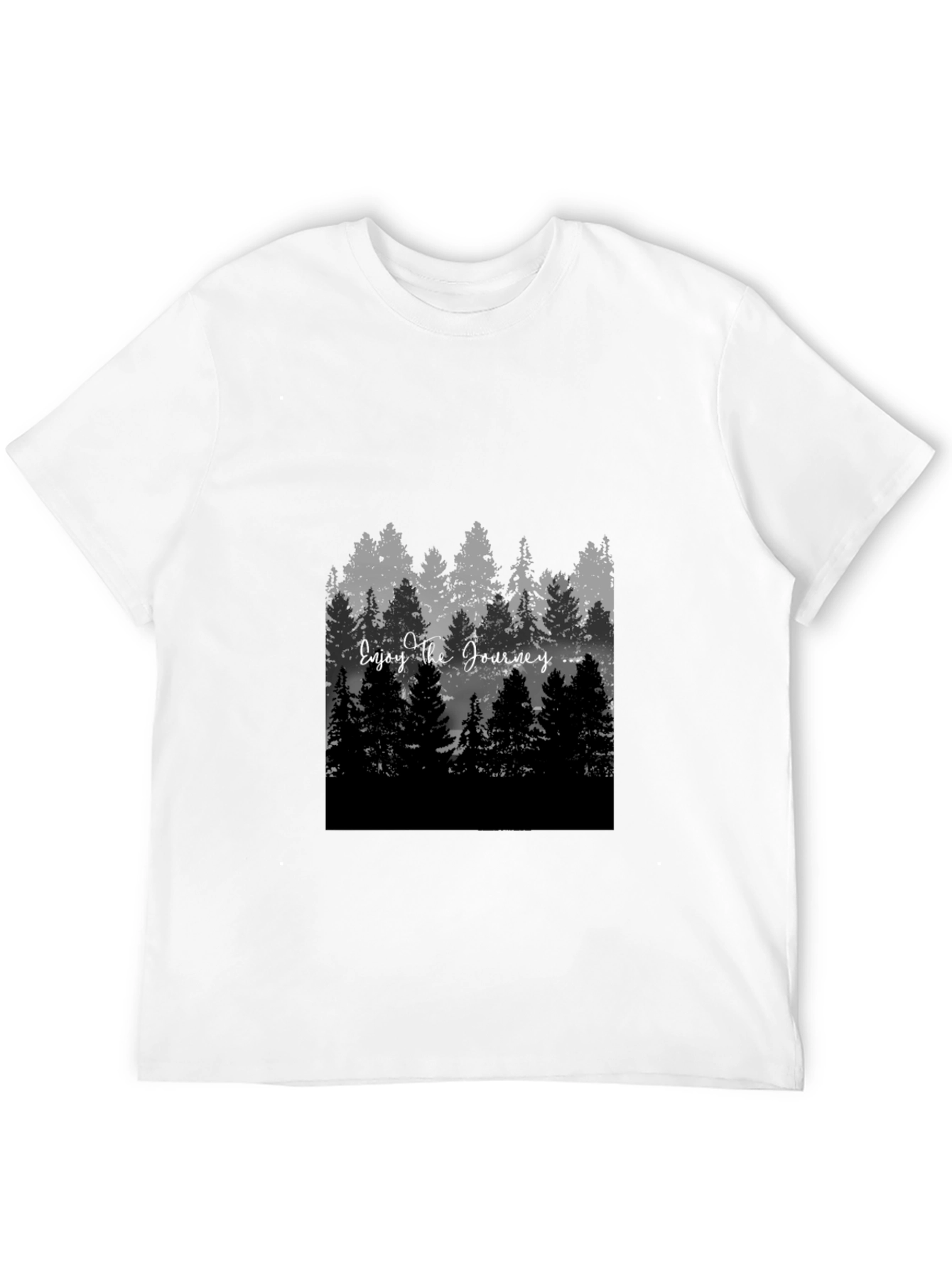 Enjoy The Journey Forest Graphic Black T-Shirt
