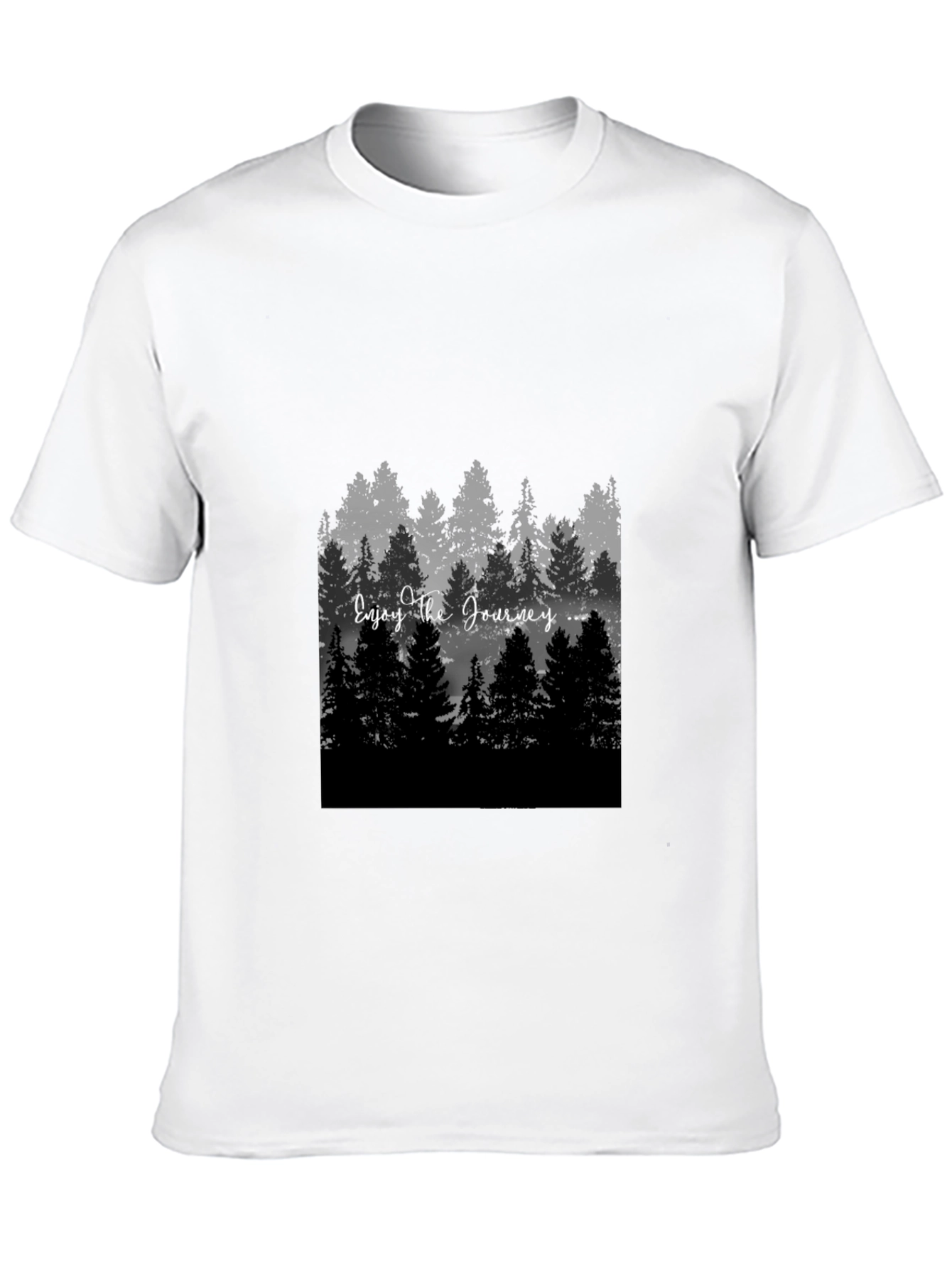 Enjoy The Journey Forest Graphic Black T-Shirt