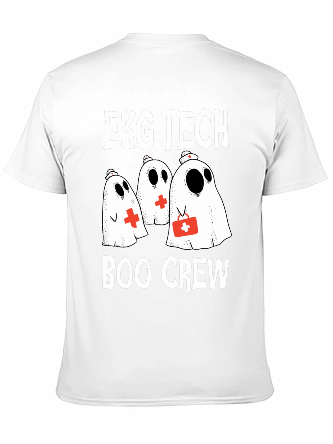 EKG Tech Boo Crew Ghost T-Shirt Halloween Nurse