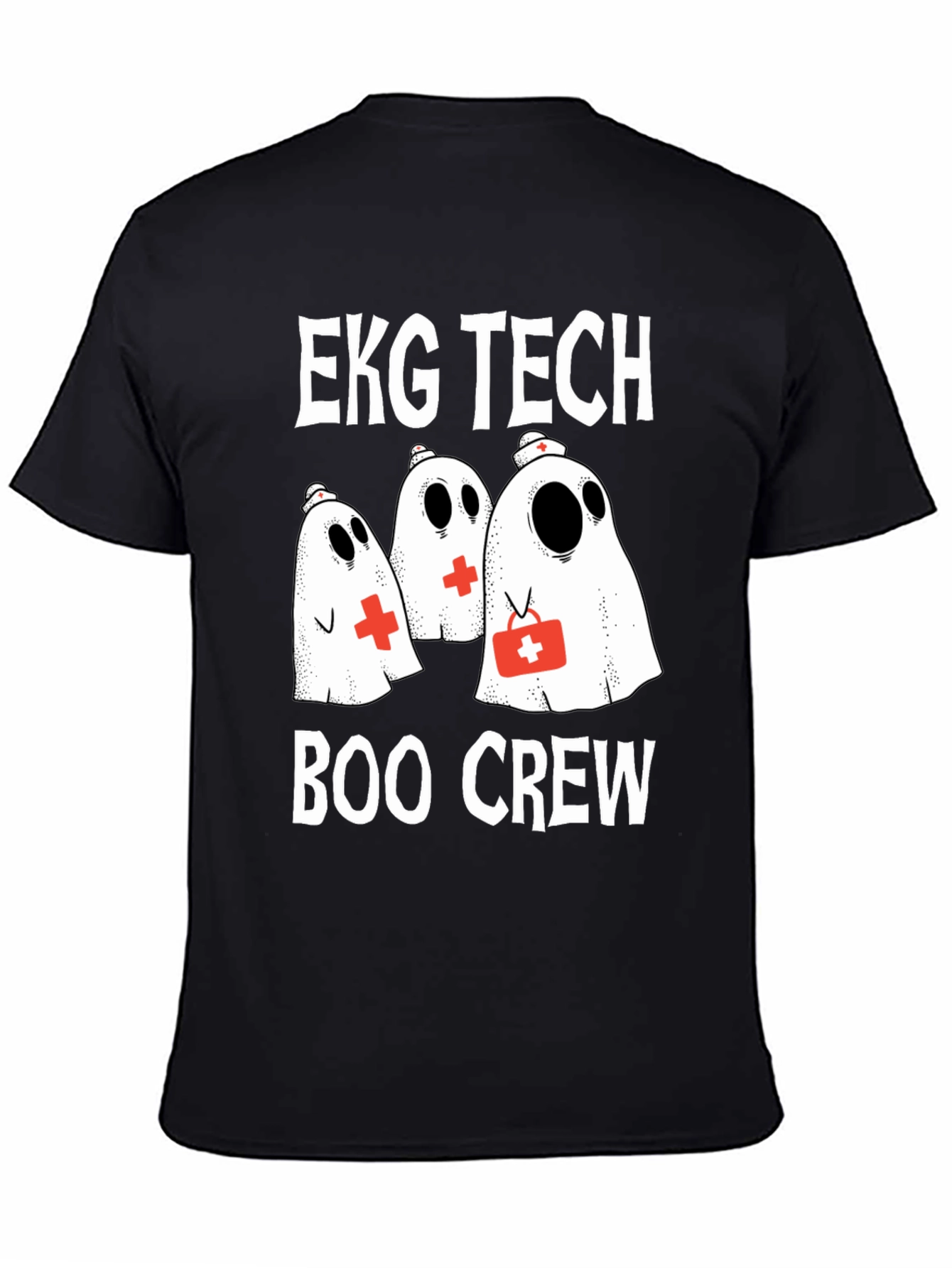 EKG Tech Boo Crew Ghost T-Shirt Halloween Nurse