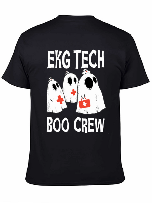 EKG Tech Boo Crew Ghost T-Shirt Halloween Nurse