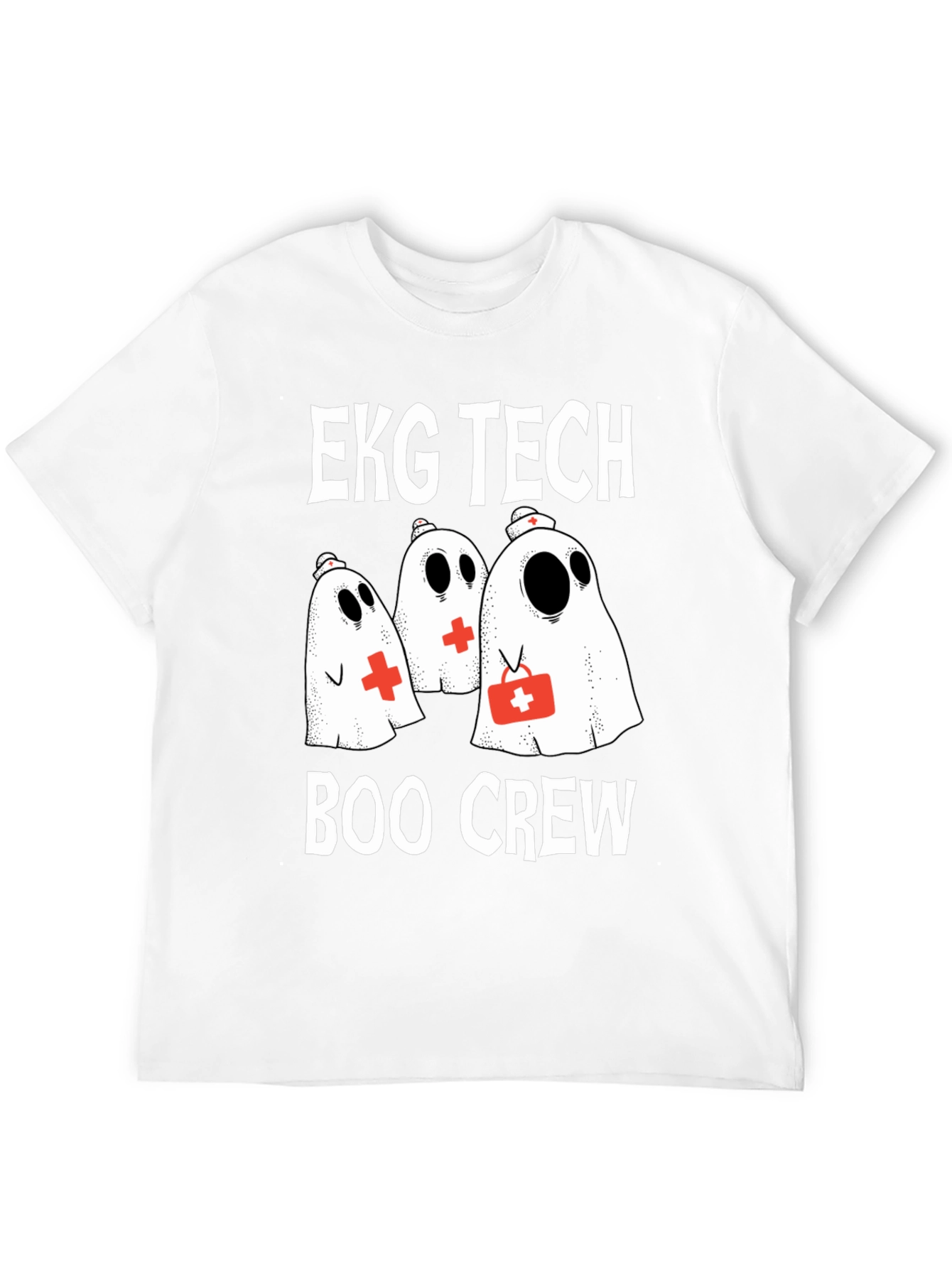 EKG Tech Boo Crew Ghost T-Shirt Halloween Nurse