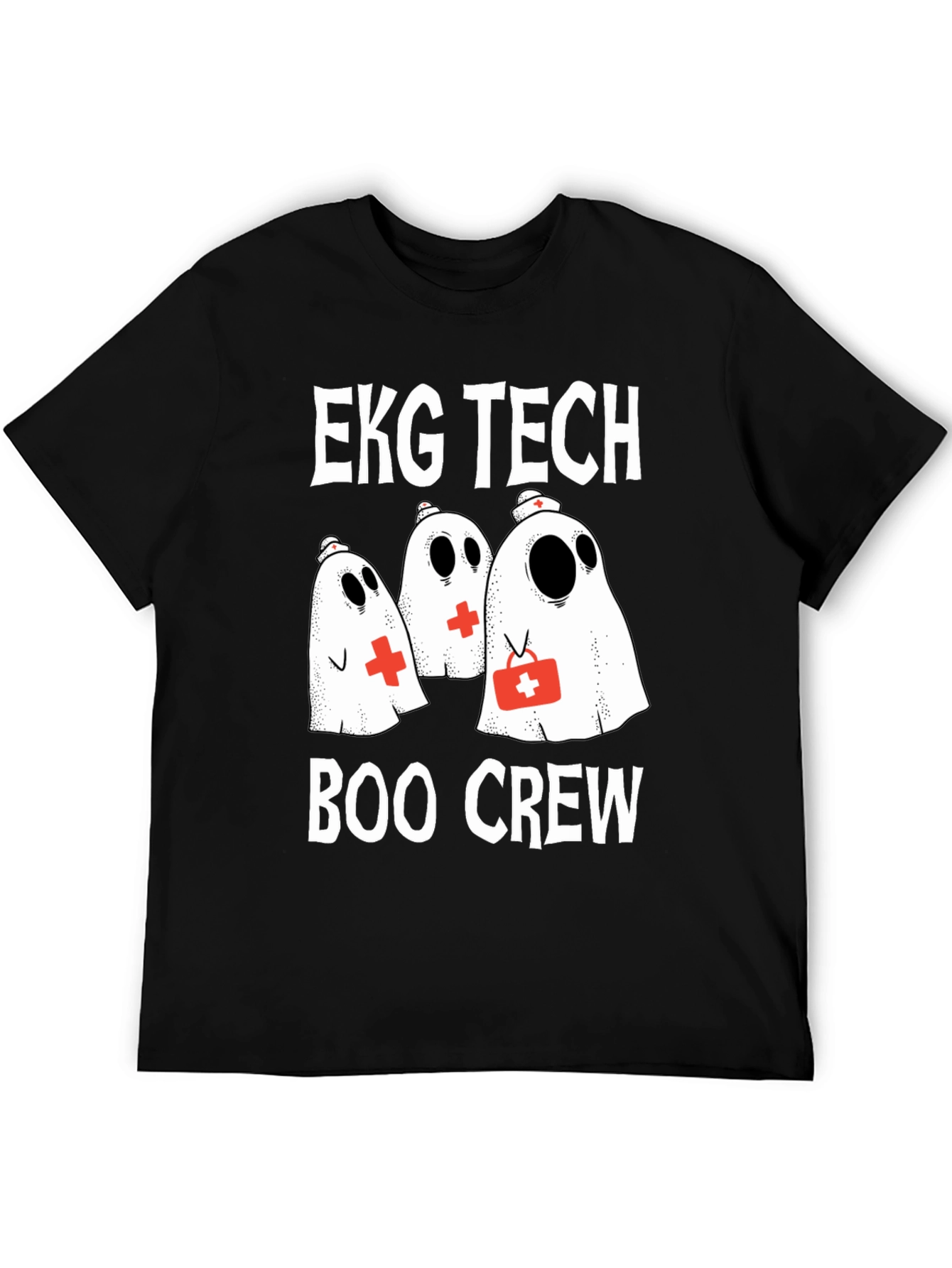 EKG Tech Boo Crew Ghost T-Shirt Halloween Nurse