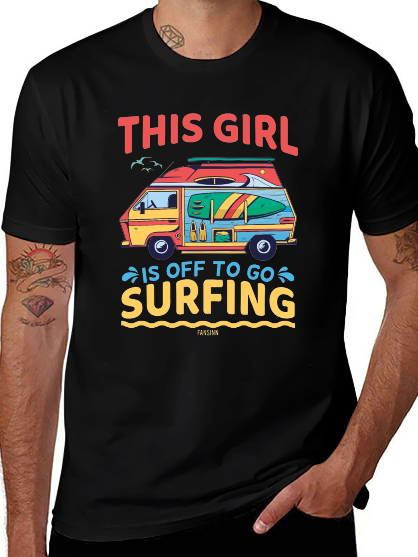 Surfing Girl T-Shirt - Road Trip Ready