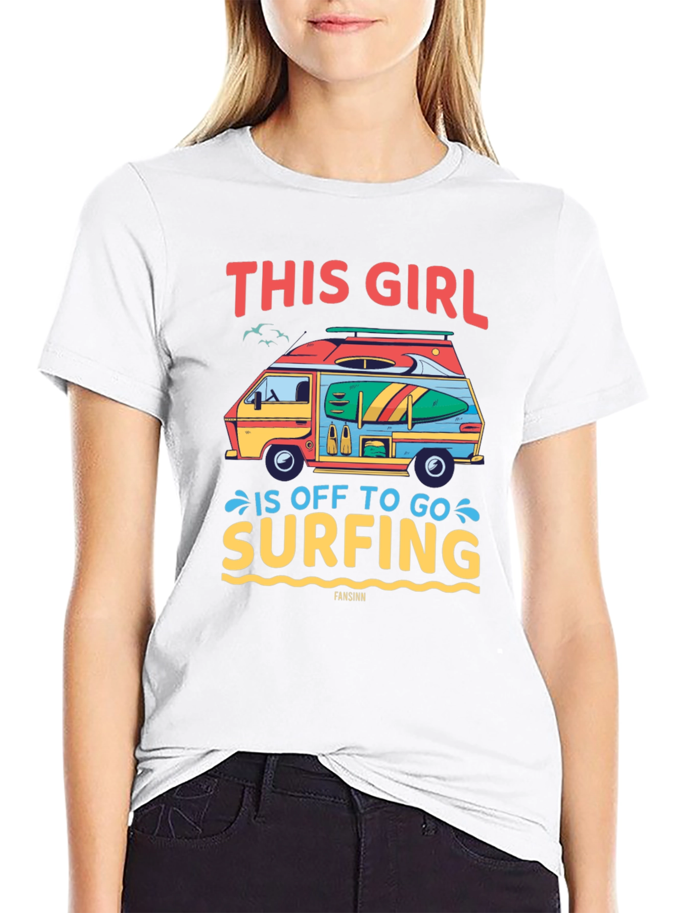 Surfing Girl T-Shirt - Road Trip Ready