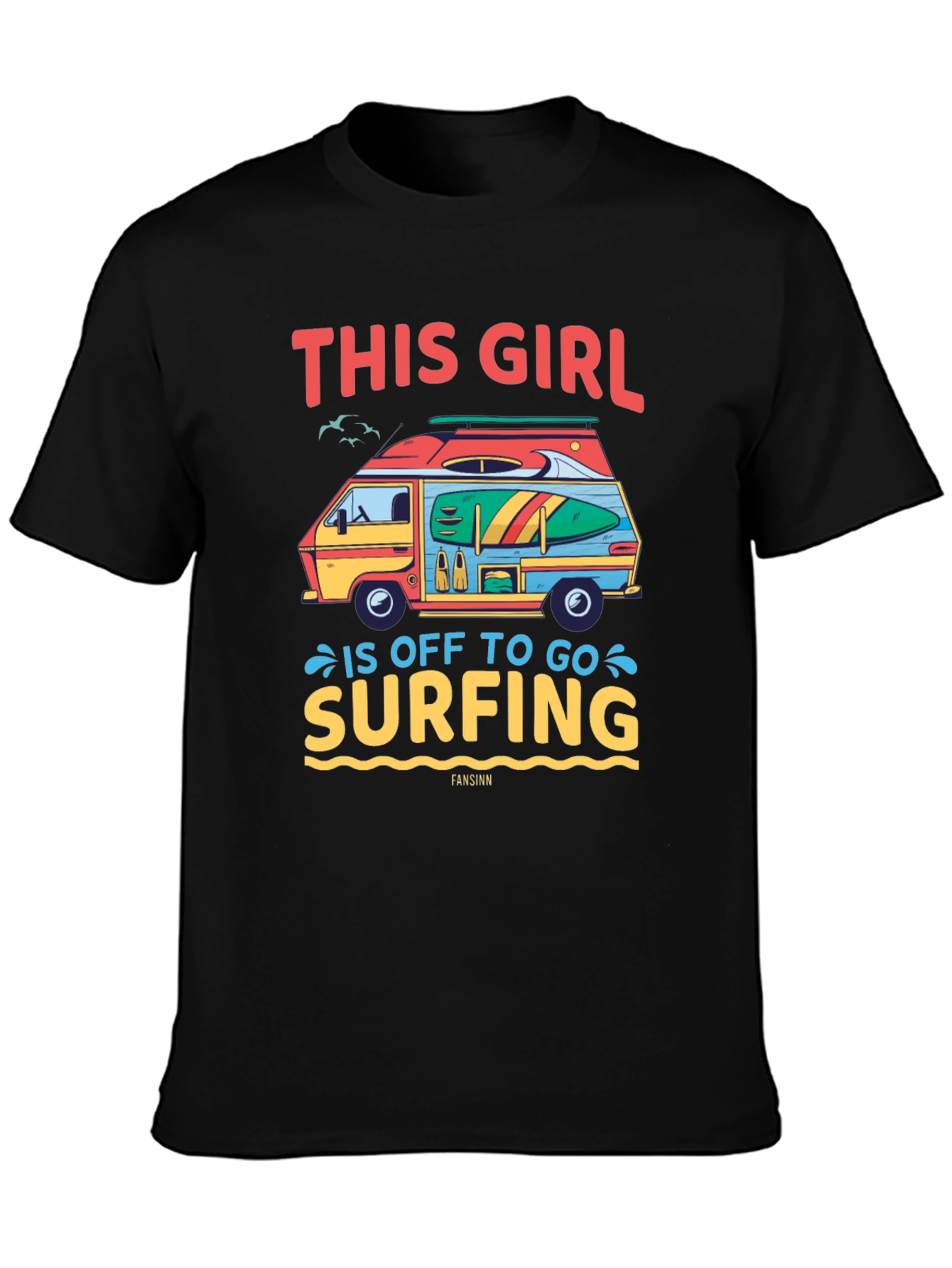 Surfing Girl T-Shirt - Road Trip Ready