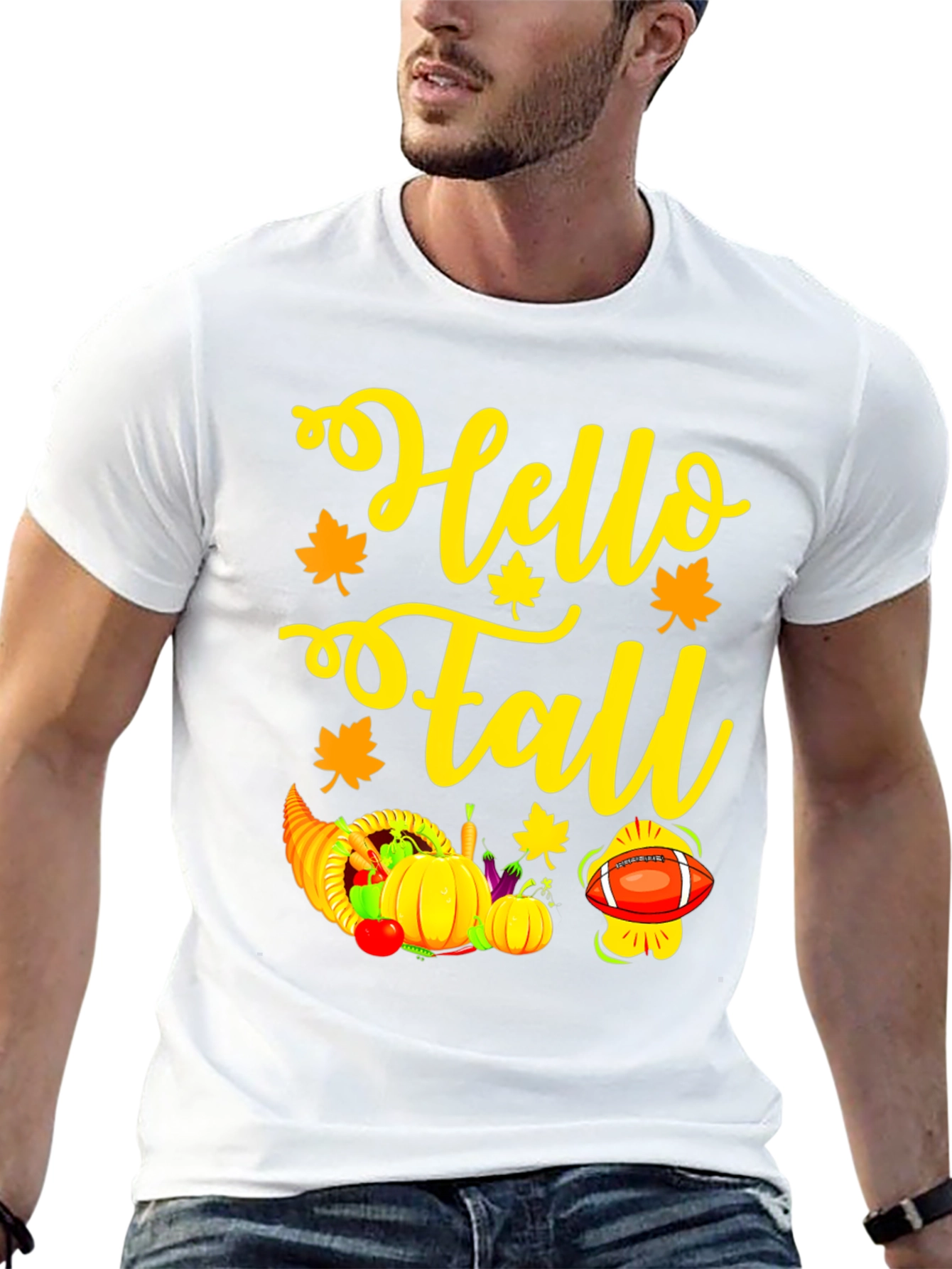 Hello Fall Thanksgiving Graphic T-Shirt