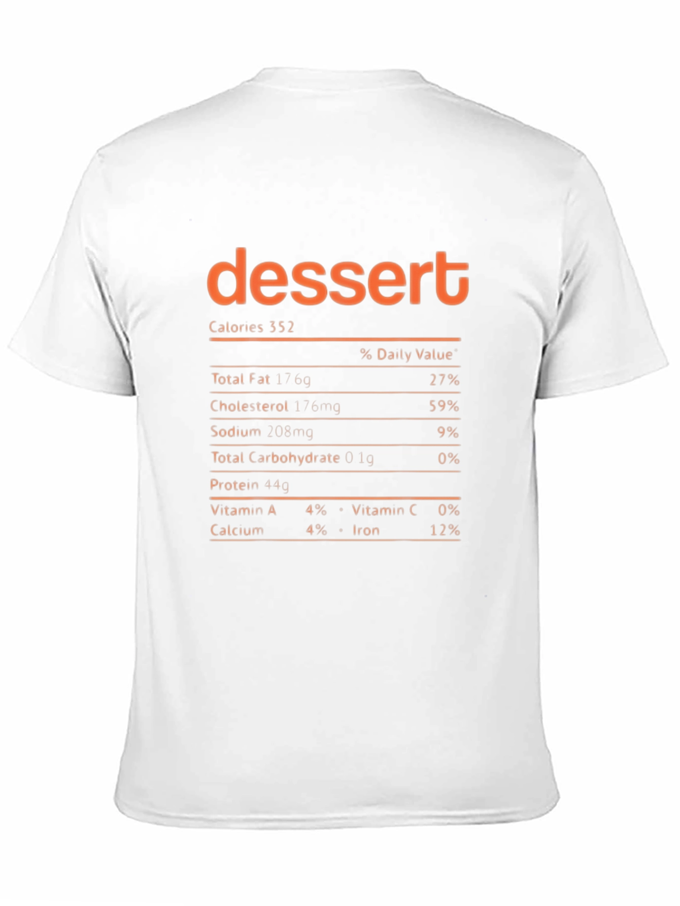 Dessert Nutrition Facts Graphic T-Shirt