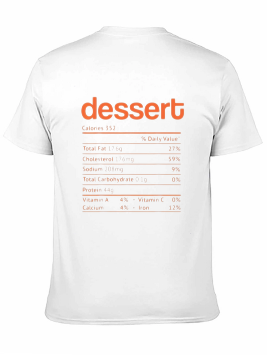 Dessert Nutrition Facts Graphic T-Shirt