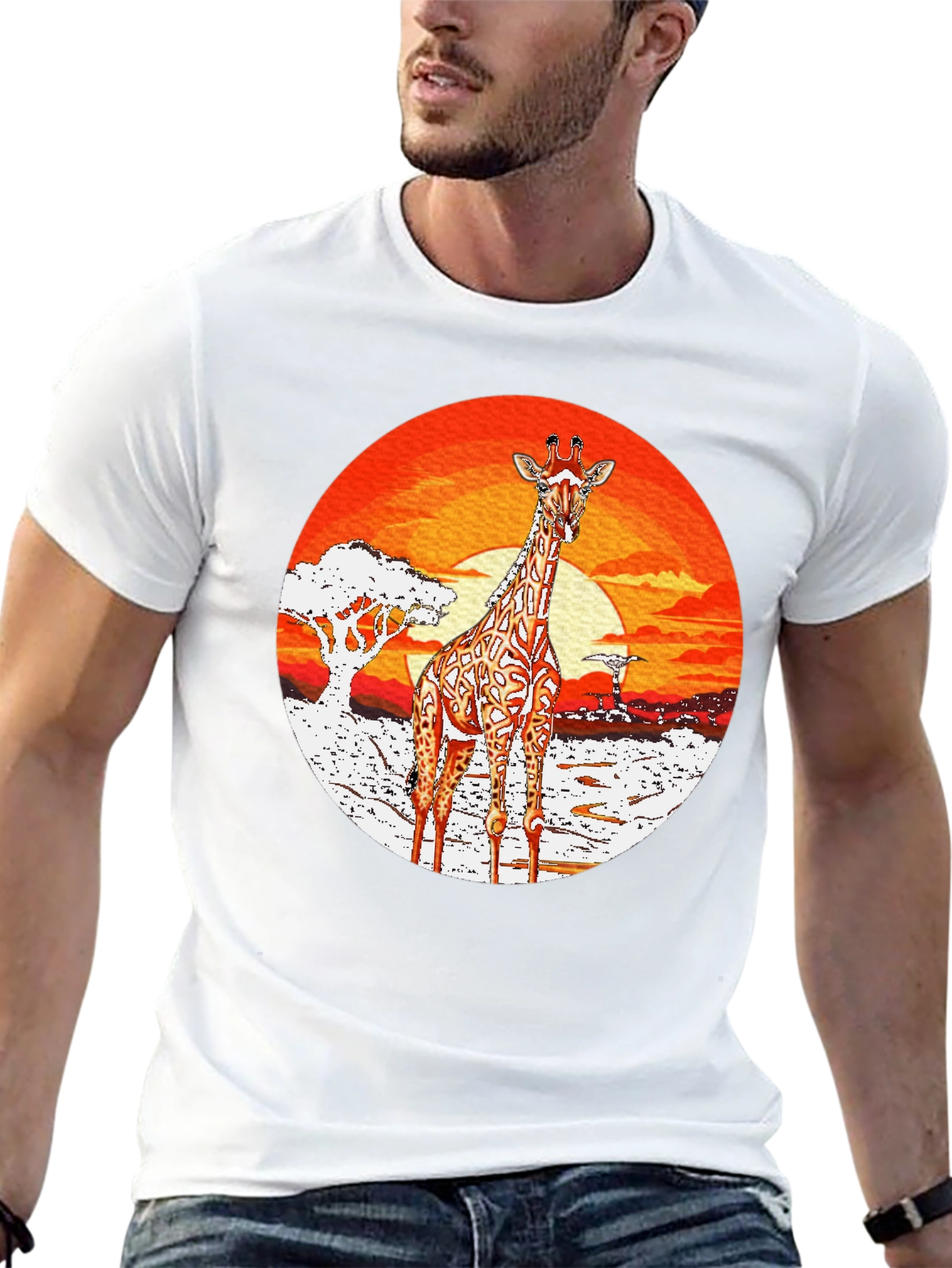 Giraffe Sunset T-Shirt - African Safari Tee
