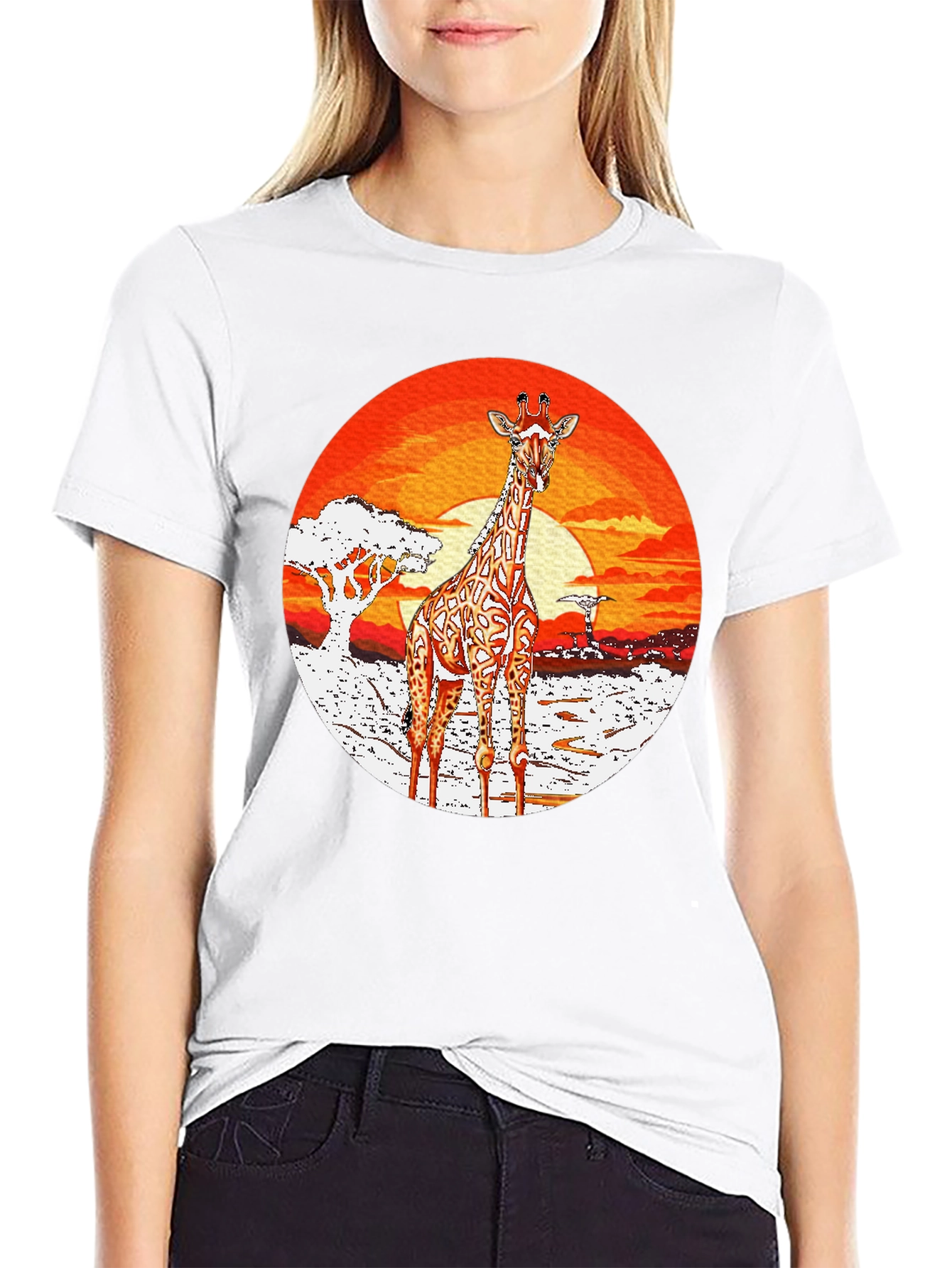 Giraffe Sunset T-Shirt - African Safari Tee