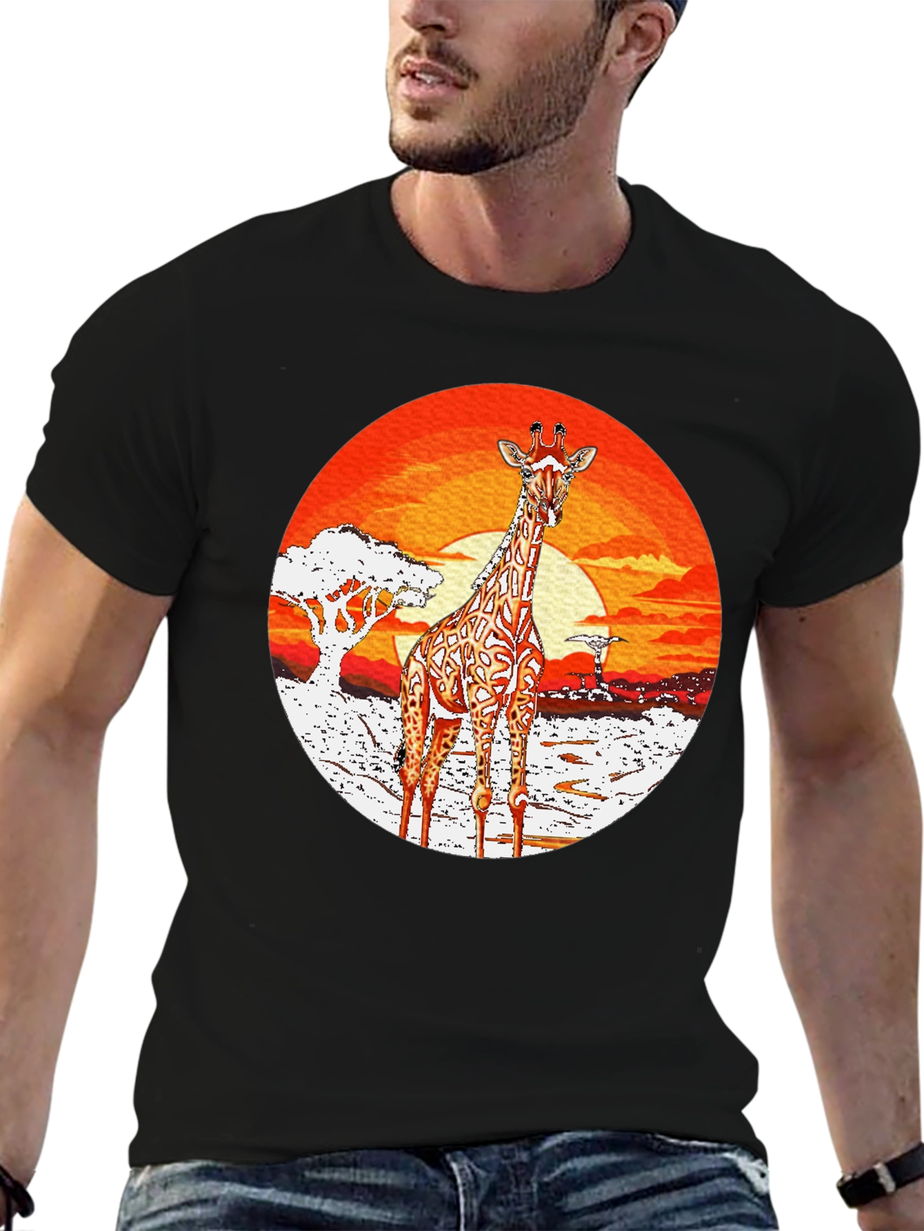 Giraffe Sunset T-Shirt - African Safari Tee