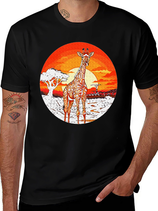 Giraffe Sunset T-Shirt - African Safari Tee