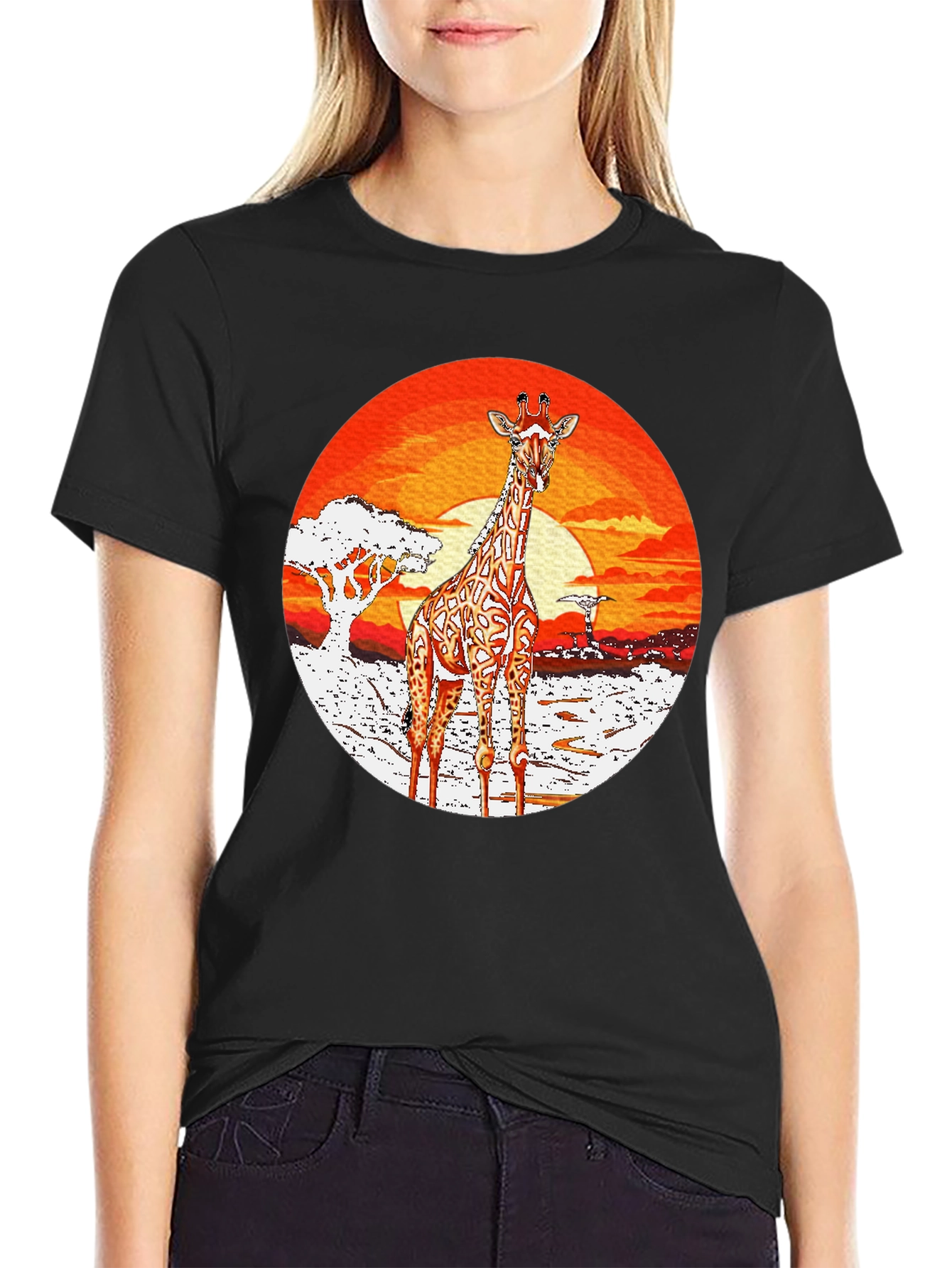 Giraffe Sunset T-Shirt - African Safari Tee