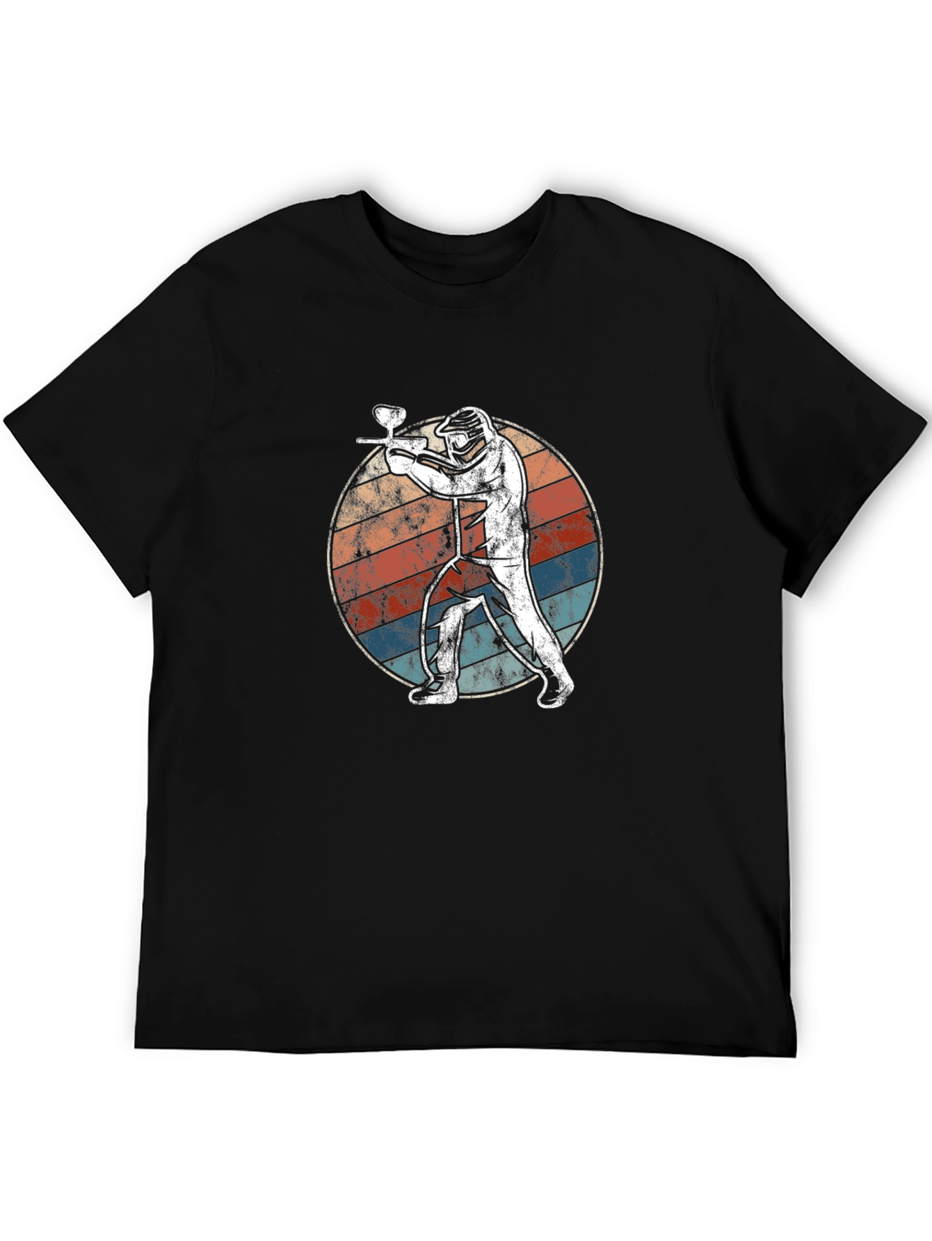 Paintball Player Graphic T-Shirt - Retro Style