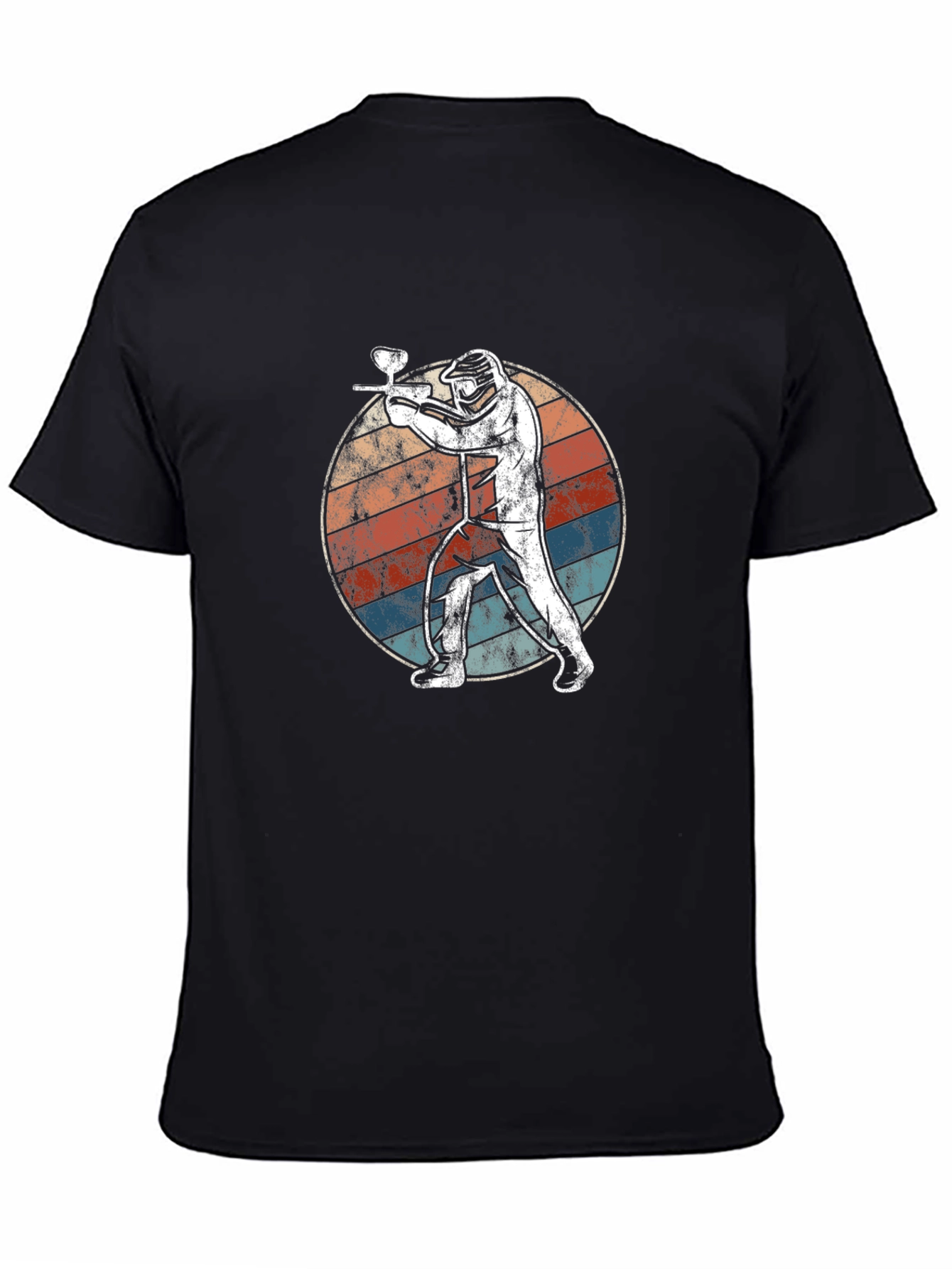 Paintball Player Graphic T-Shirt - Retro Style