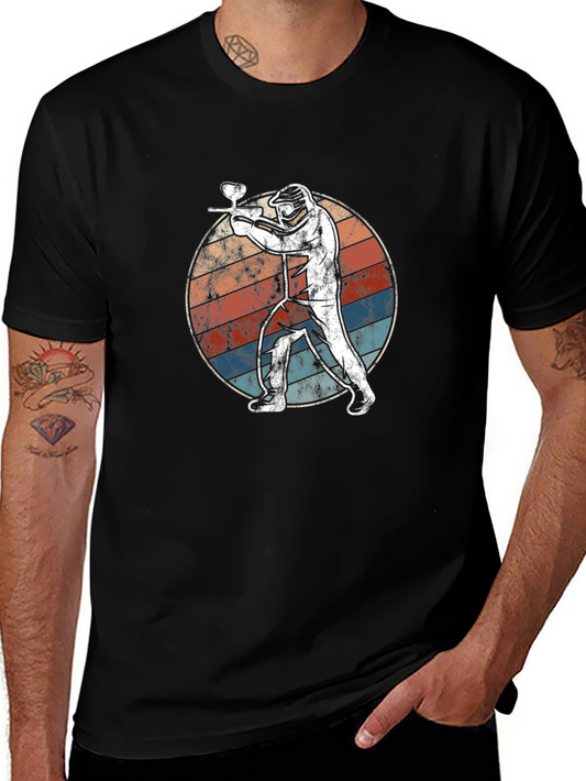 Paintball Player Graphic T-Shirt - Retro Style