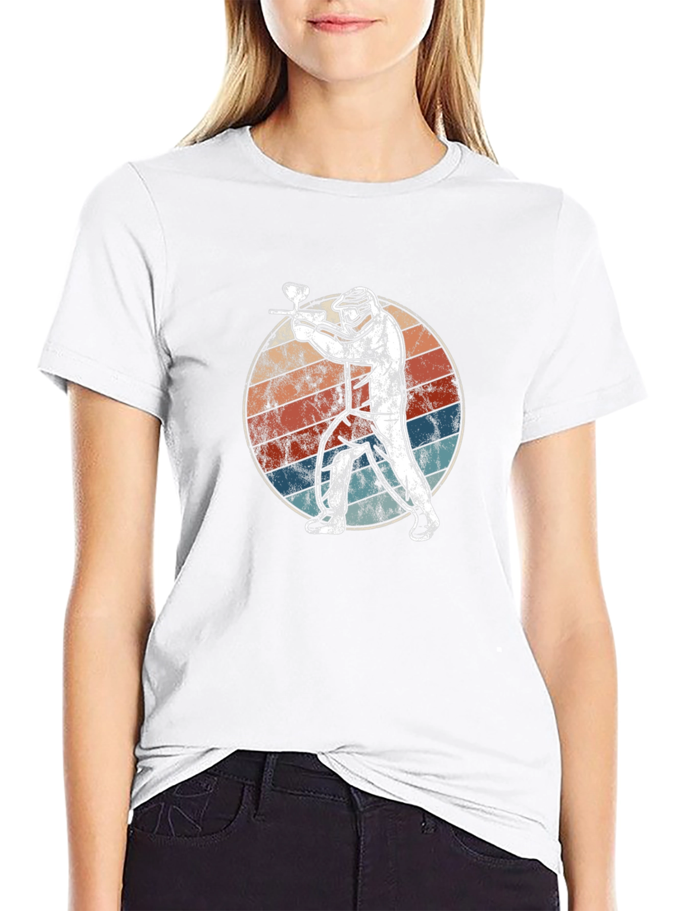 Paintball Player Graphic T-Shirt - Retro Style