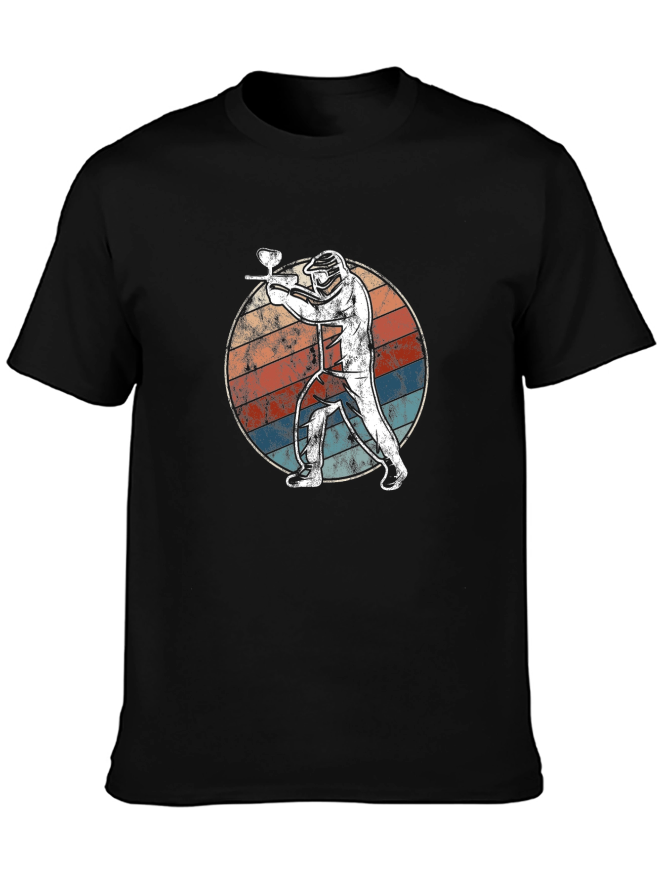 Paintball Player Graphic T-Shirt - Retro Style