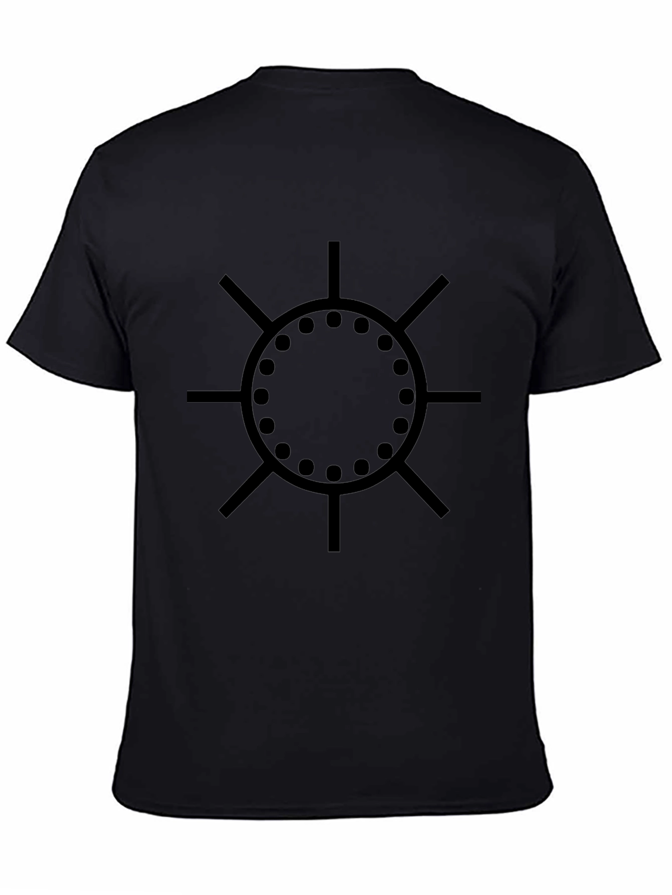 Geometric Graphic Print Black T-Shirt