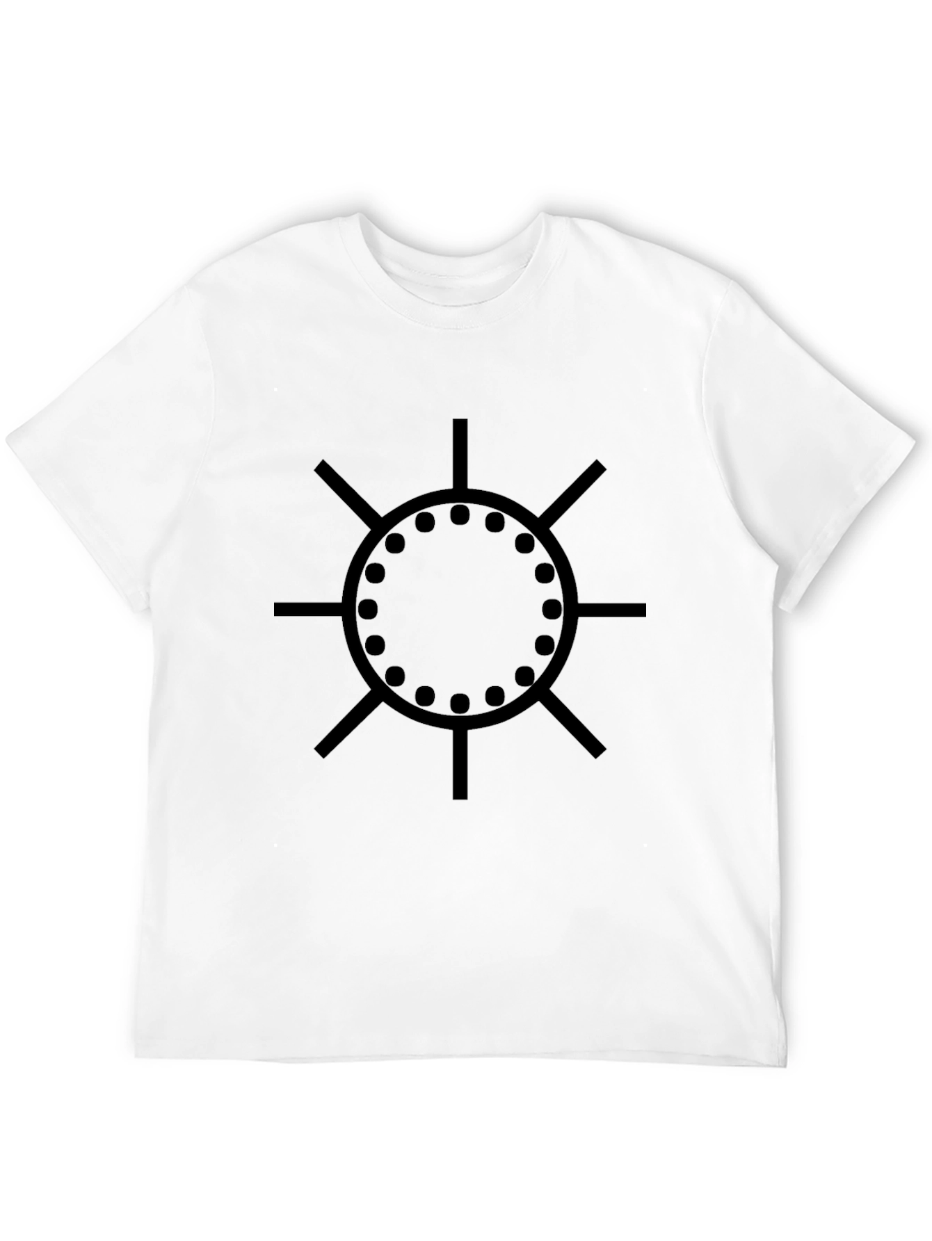 Geometric Graphic Print Black T-Shirt
