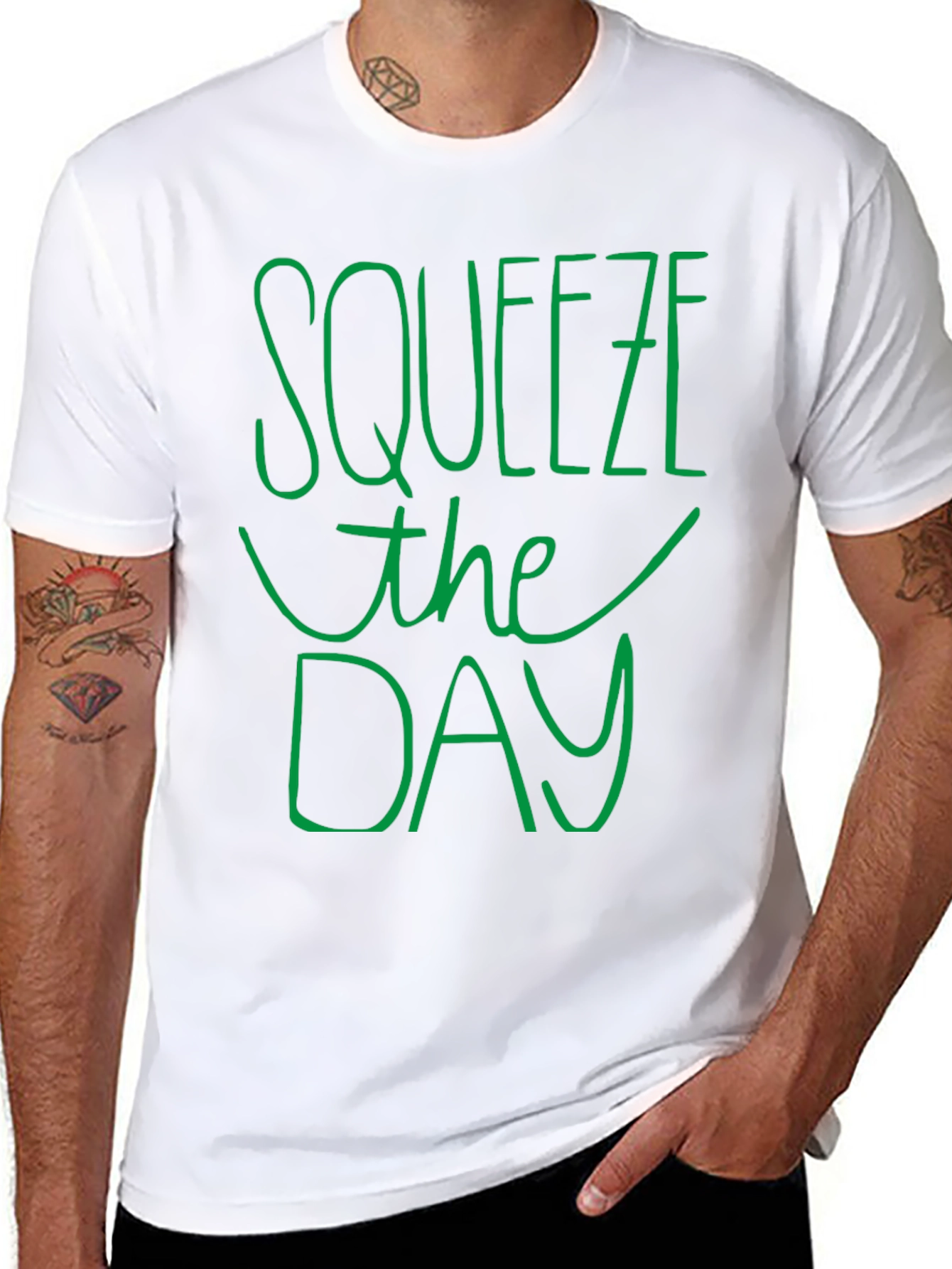 Squeeze the Day Graphic Tee - Black Casual T-Shirt