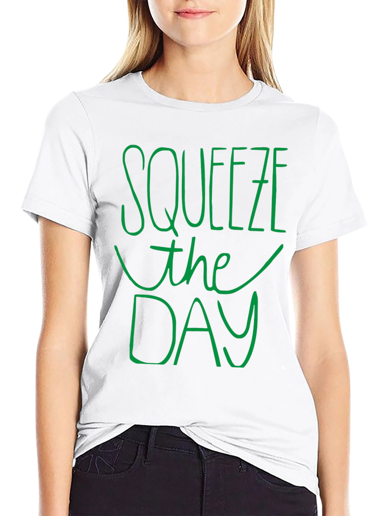 Squeeze the Day Graphic Tee - Black Casual T-Shirt
