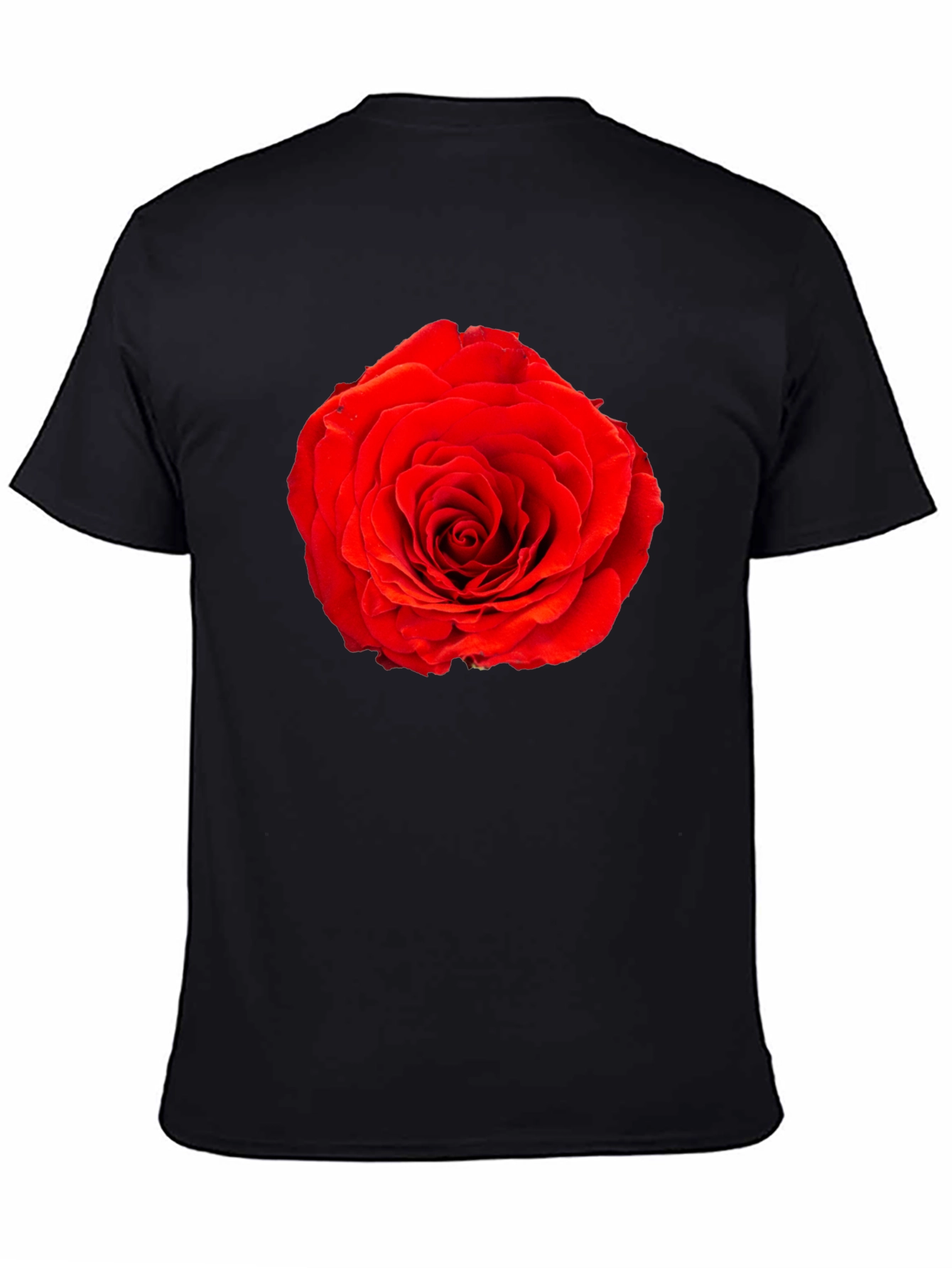 Red Rose Graphic Black T-Shirt