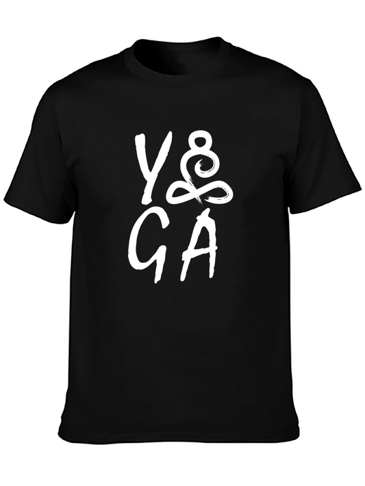 Yoga Graphic Print Black T-Shirt
