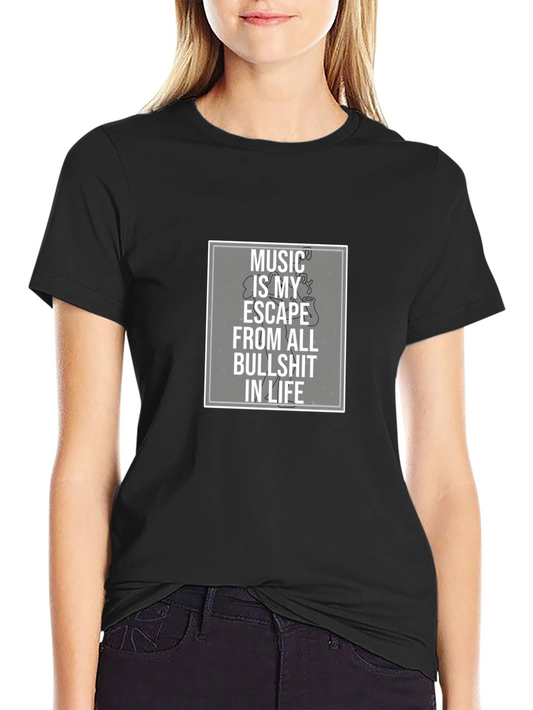 Music Is My Escape T-Shirt - Black Graphic Tee