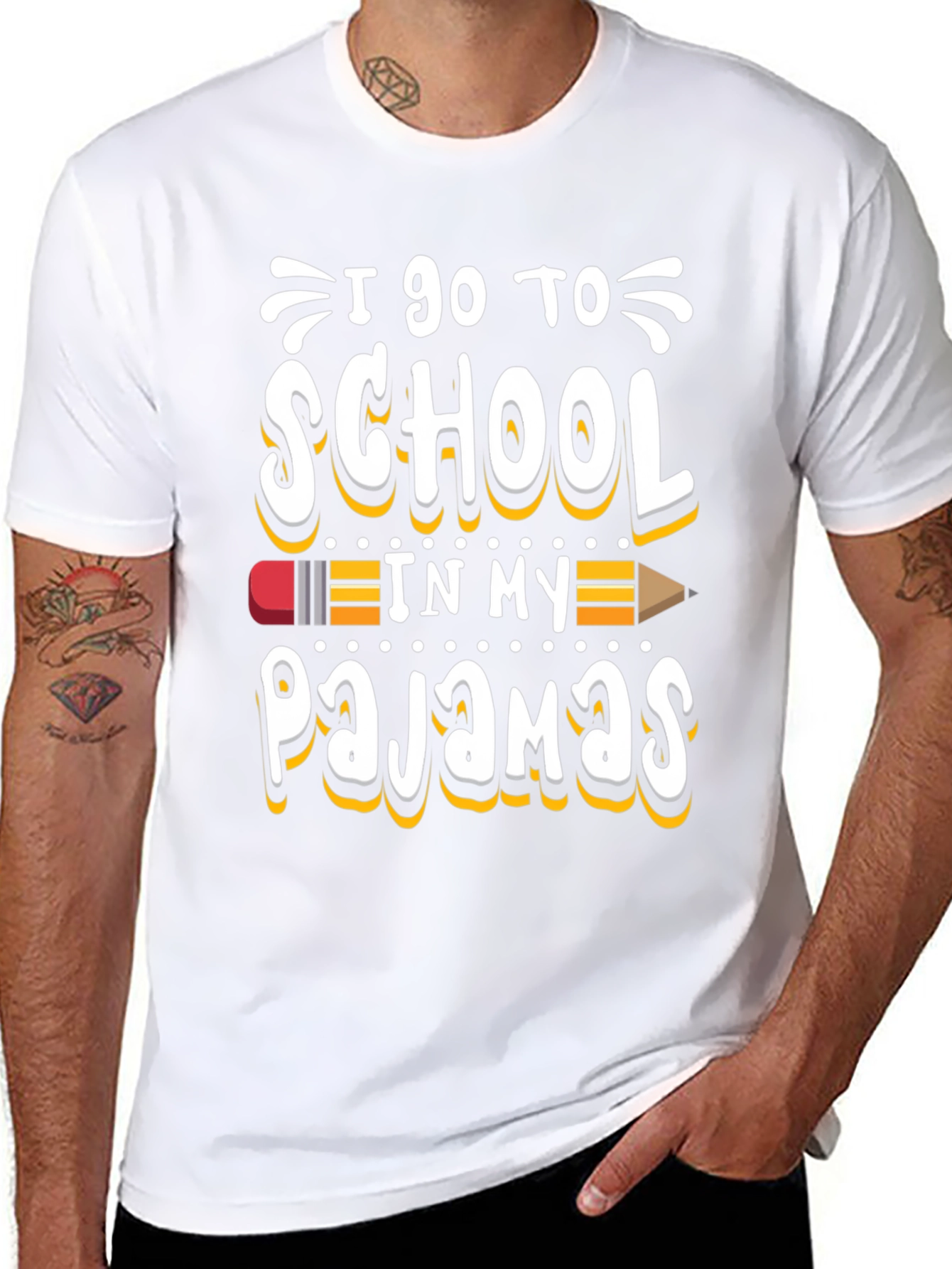 I Go to School in My Pajamas Graphic Tee