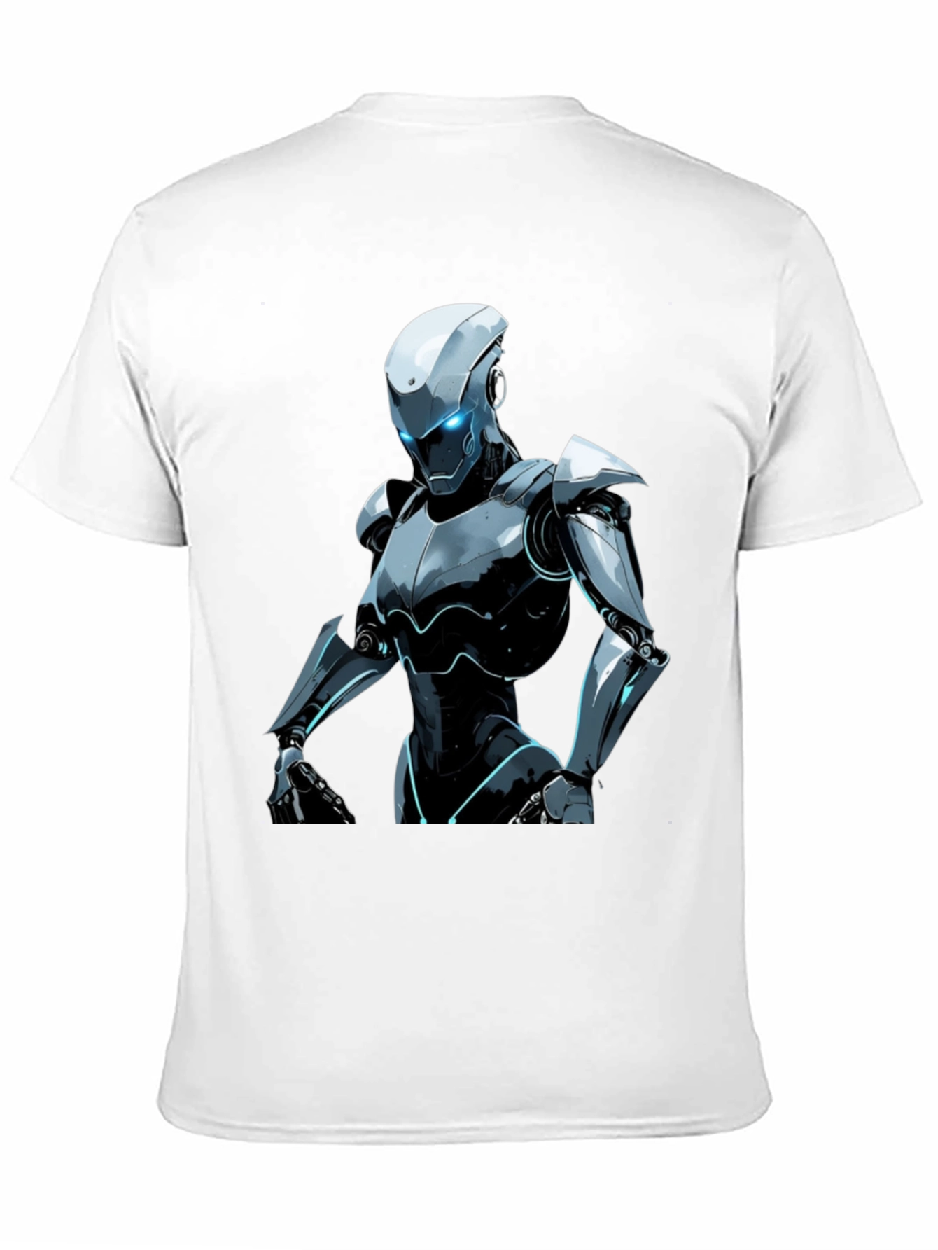Futuristic Robot Graphic Tee - Black