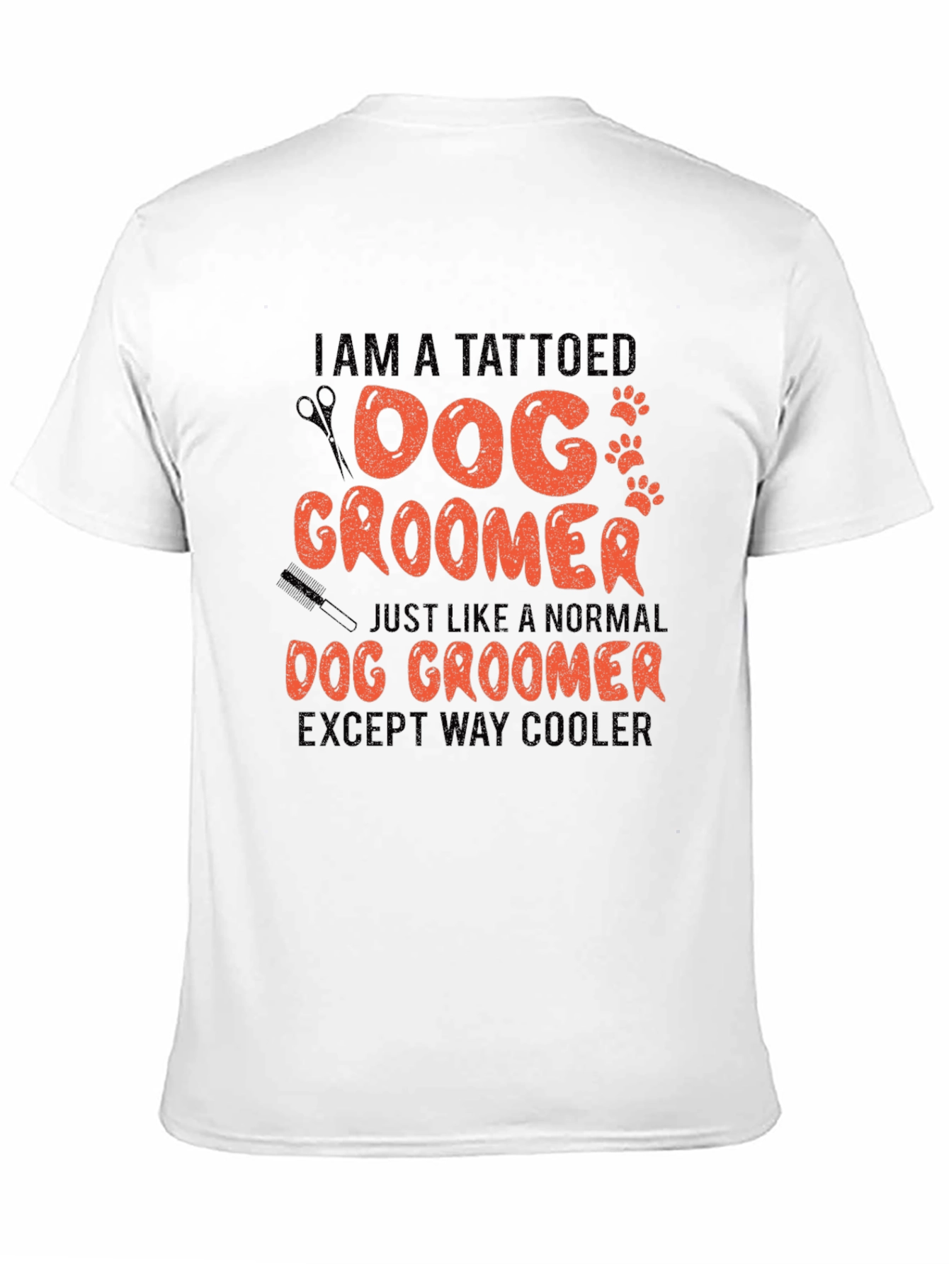 Tattooed Dog Groomer Novelty Graphic T-Shirt