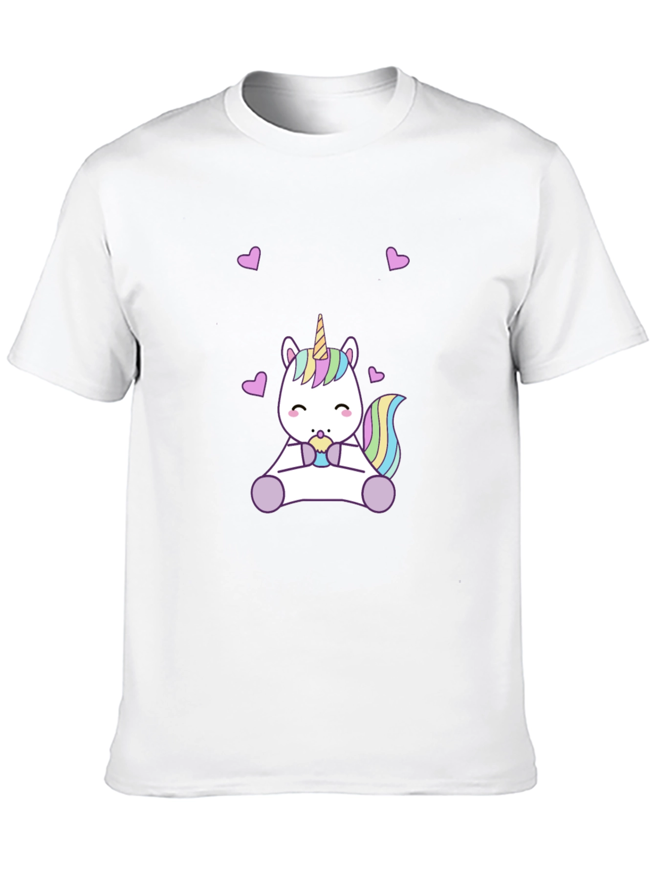 Cute Unicorn Black T-Shirt