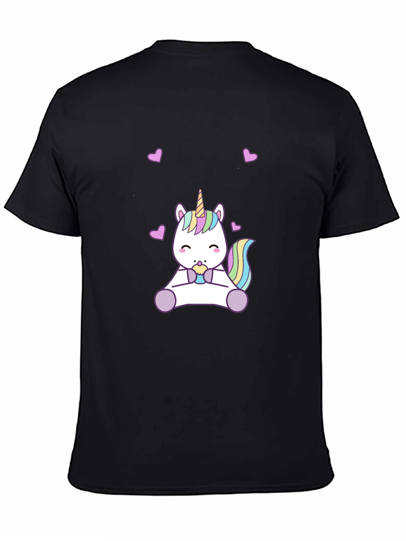 Cute Unicorn Black T-Shirt