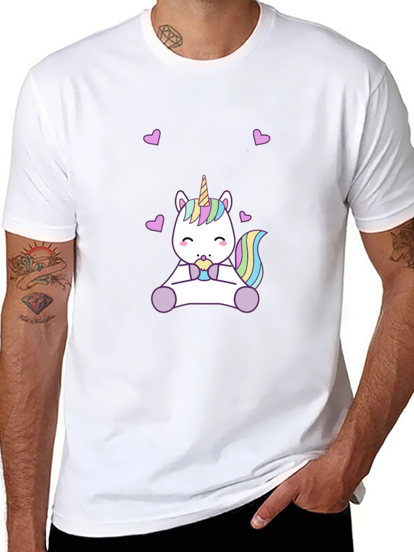 Cute Unicorn Black T-Shirt