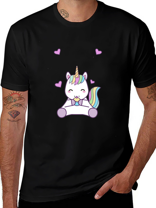 Cute Unicorn Black T-Shirt