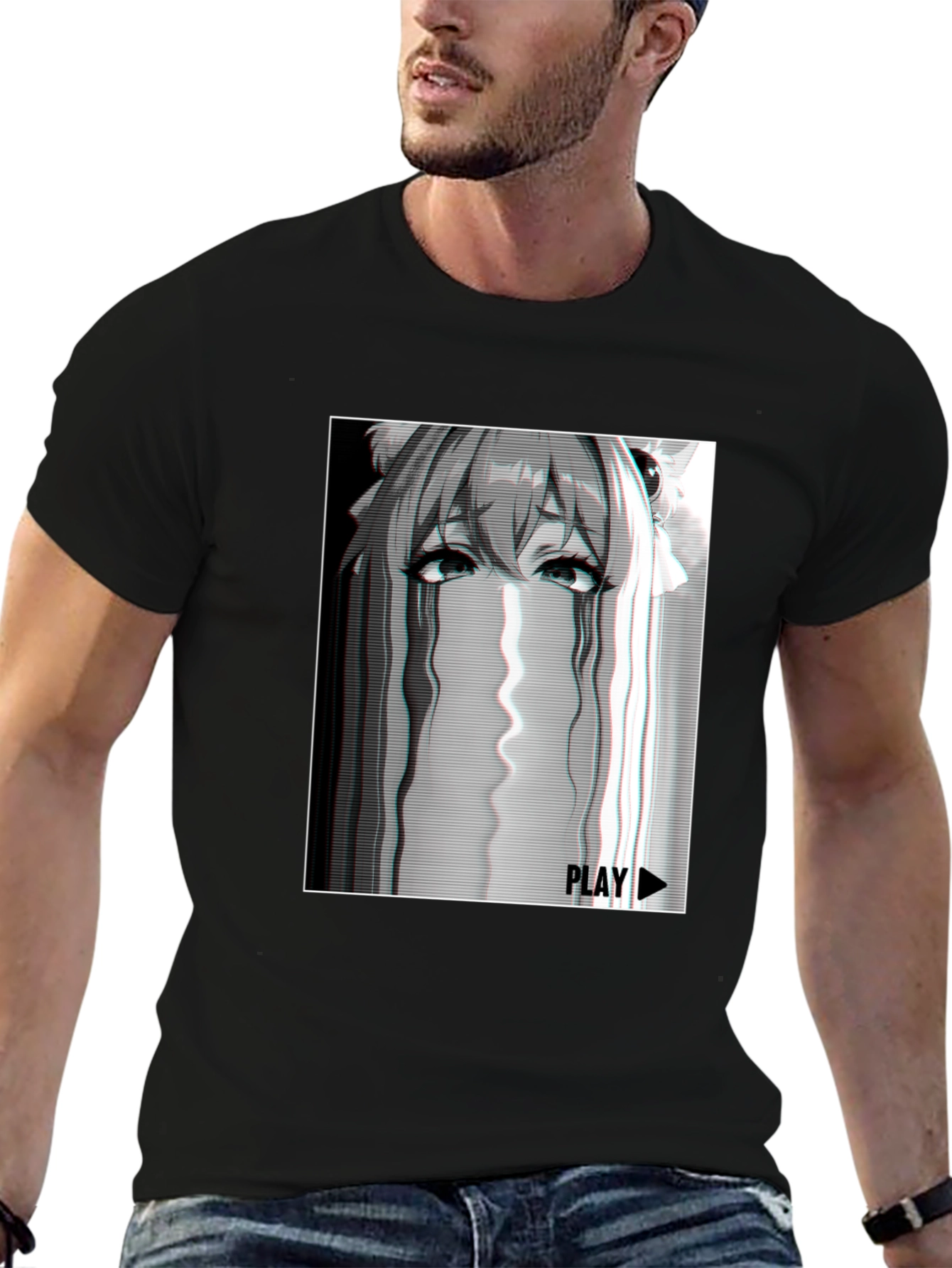 Anime Glitch Tee - Playful Graphic T-Shirt