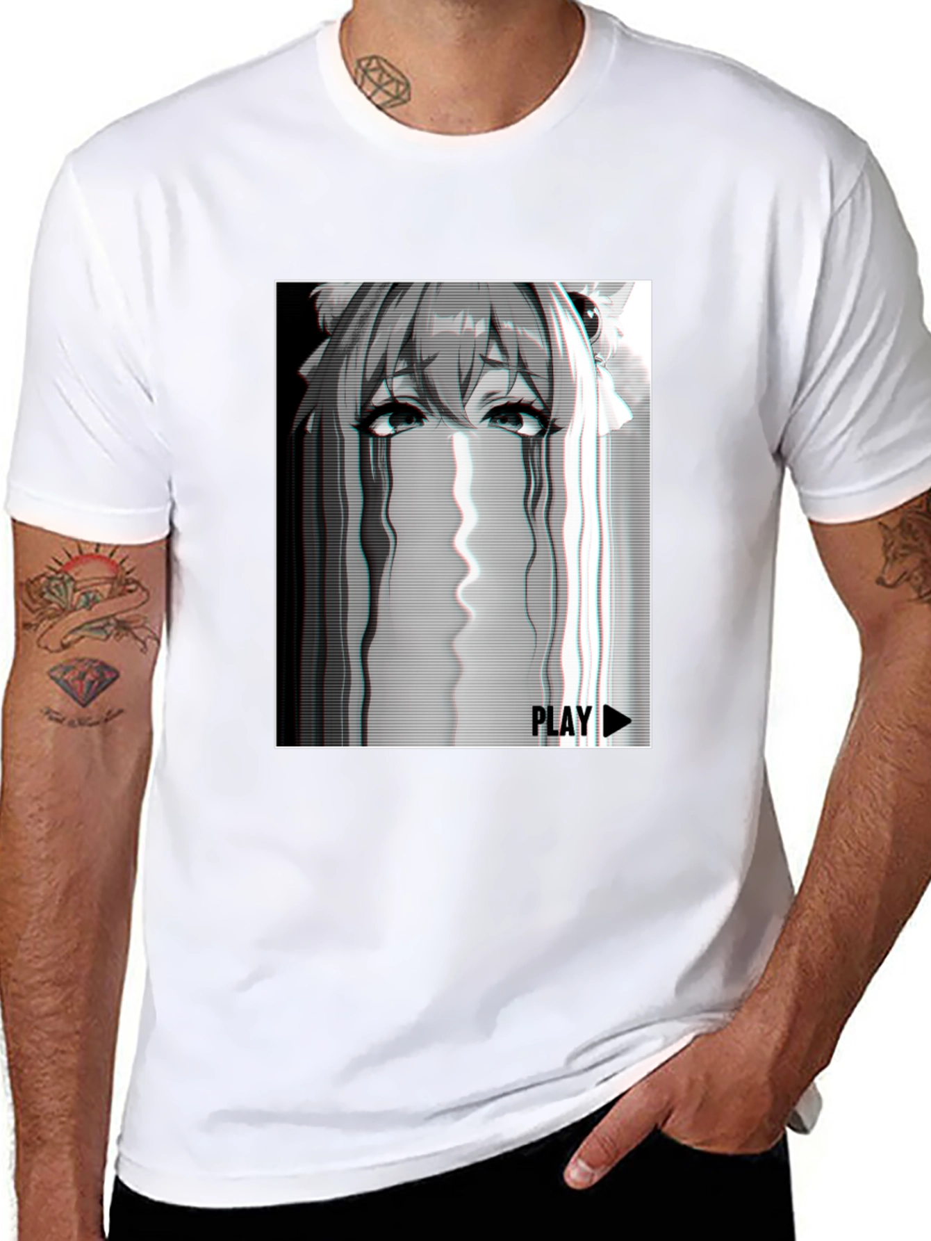 Anime Glitch Tee - Playful Graphic T-Shirt