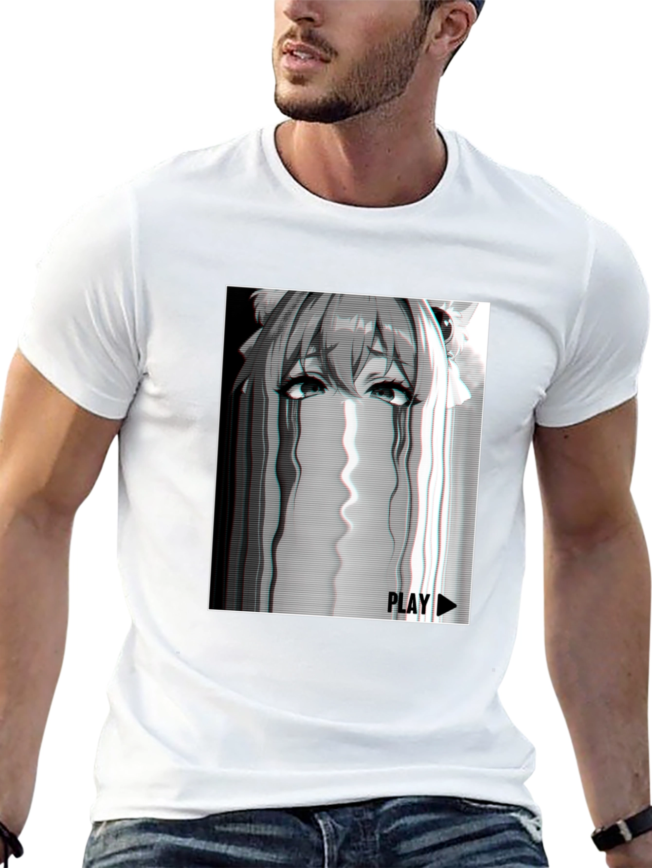 Anime Glitch Tee - Playful Graphic T-Shirt
