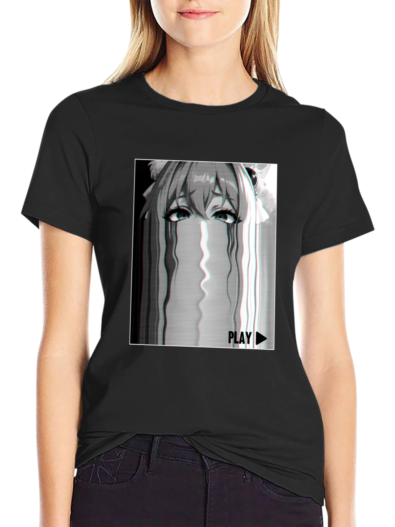 Anime Glitch Tee - Playful Graphic T-Shirt