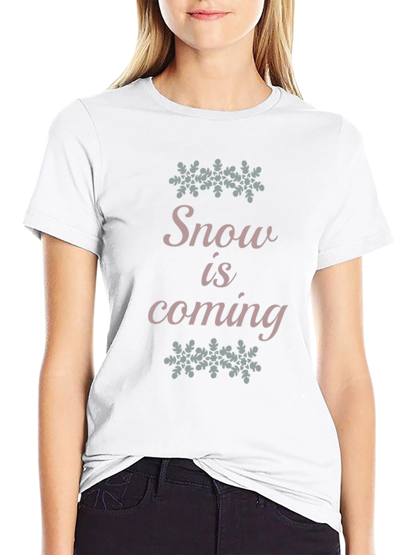 Snow is Coming Black Cotton Tee