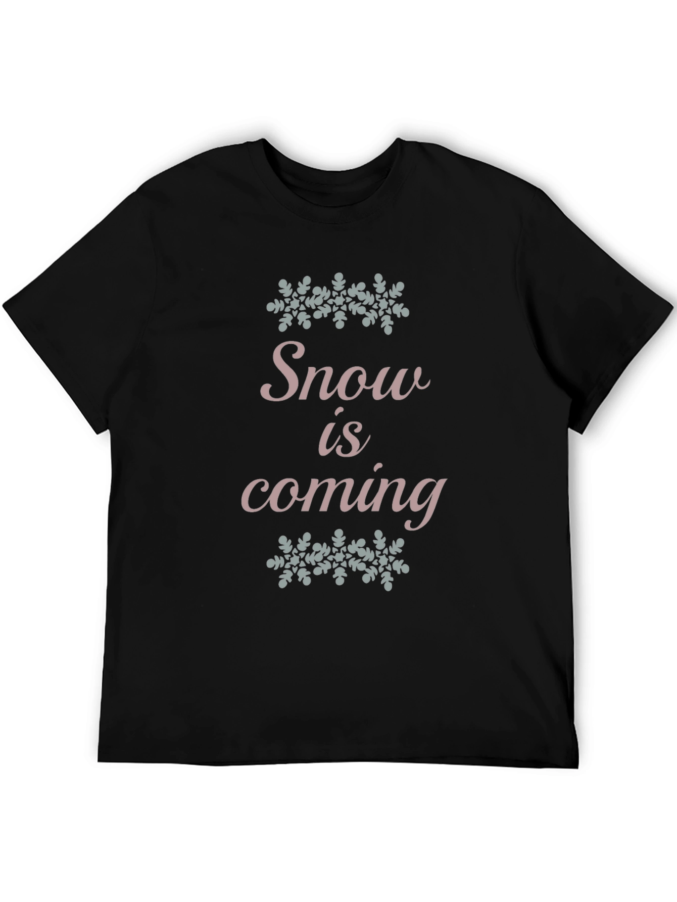 Snow is Coming Black Cotton Tee