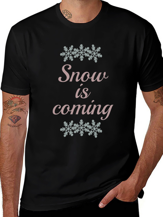Snow is Coming Black Cotton Tee