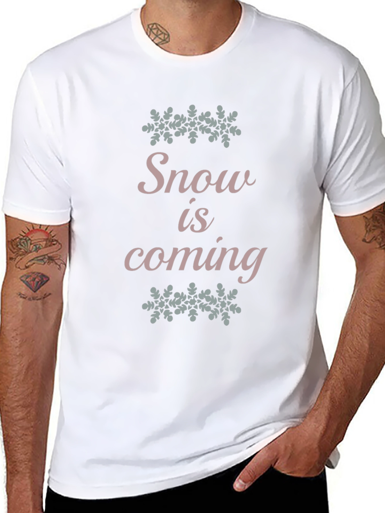 Snow is Coming Black Cotton Tee