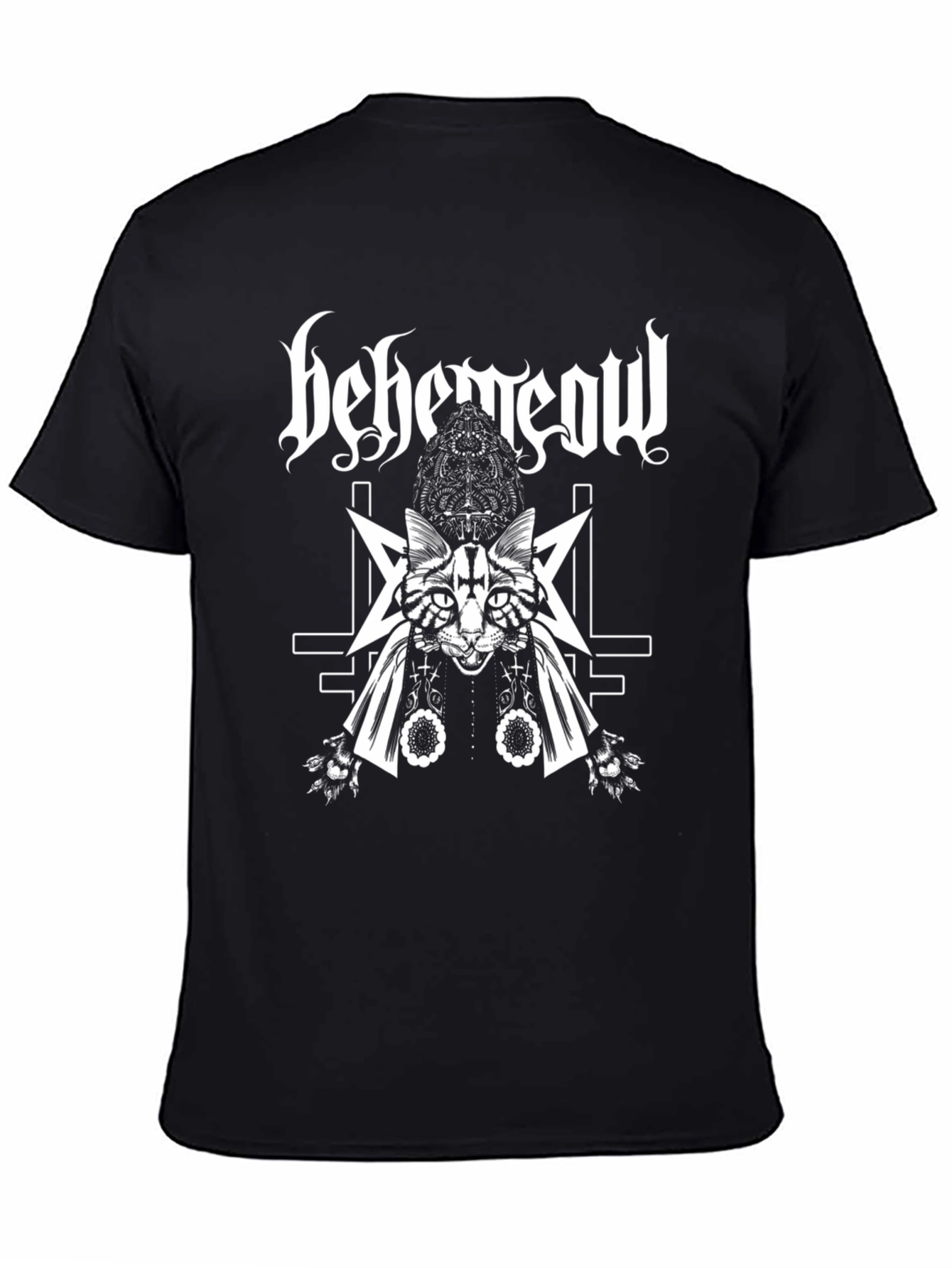 Behemeow Cat T-Shirt - Black Metal Kitty Tee