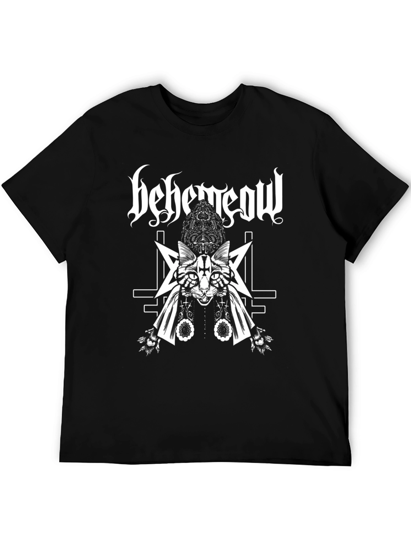 Behemeow Cat T-Shirt - Black Metal Kitty Tee
