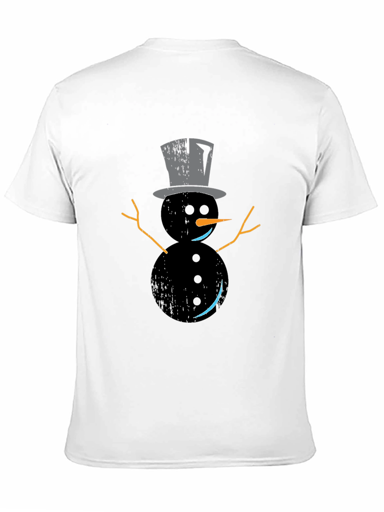 Snowman Graphic Tee - Black Holiday Shirt